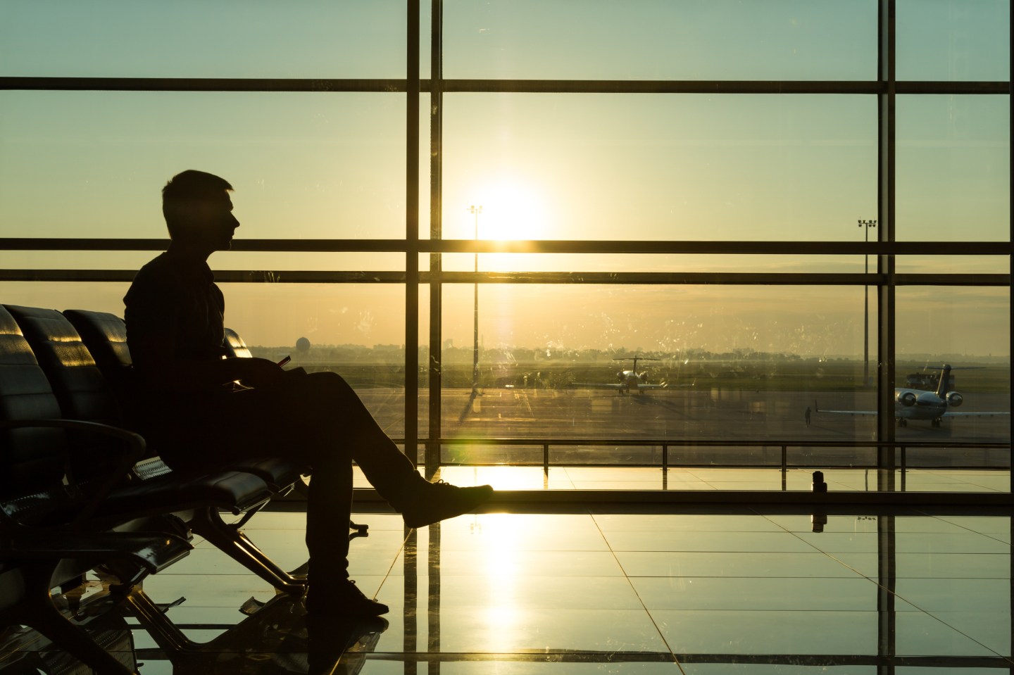 Dawn at the airport