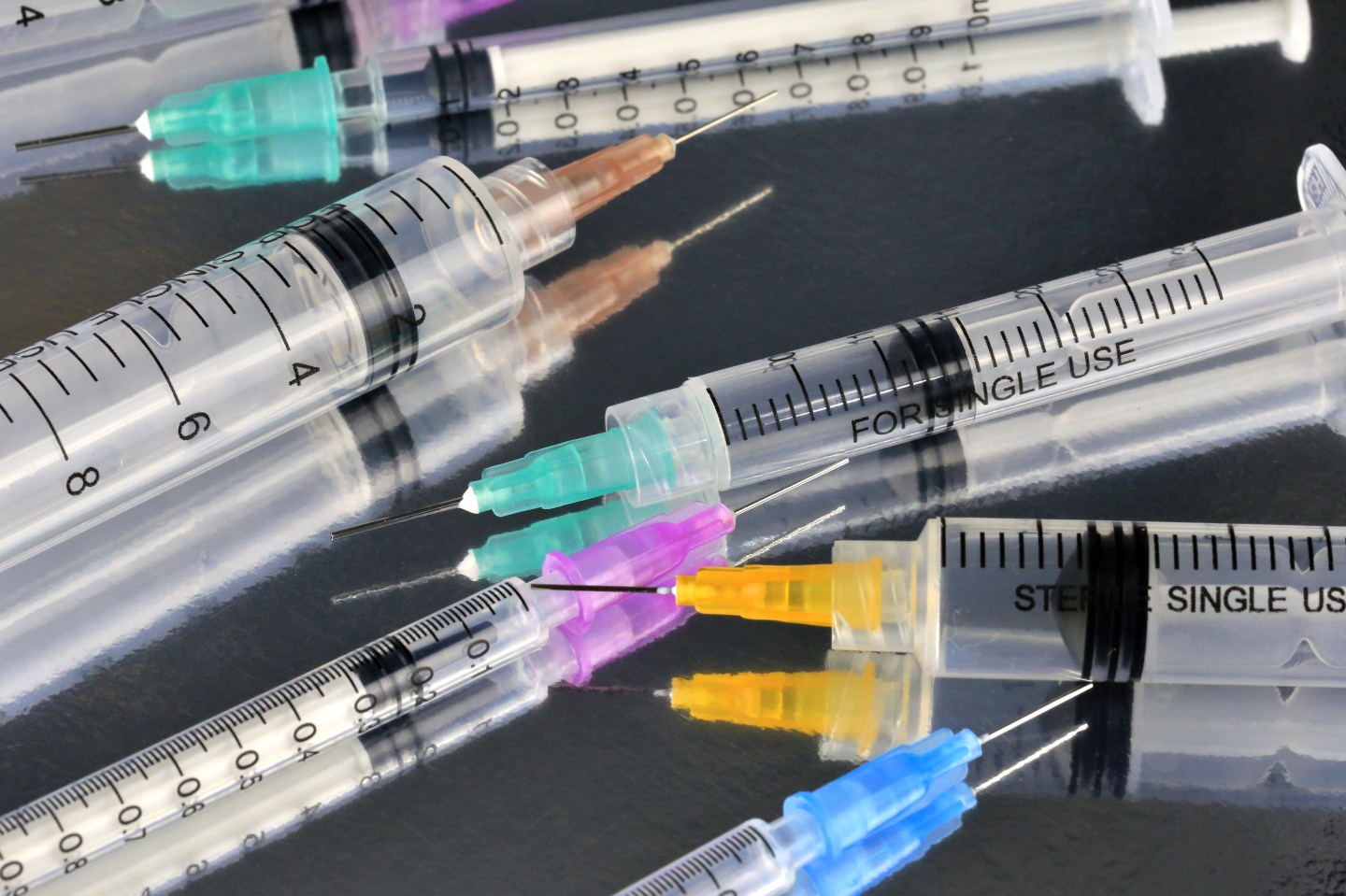 Variety of medical Syringes with Hypodermic needles