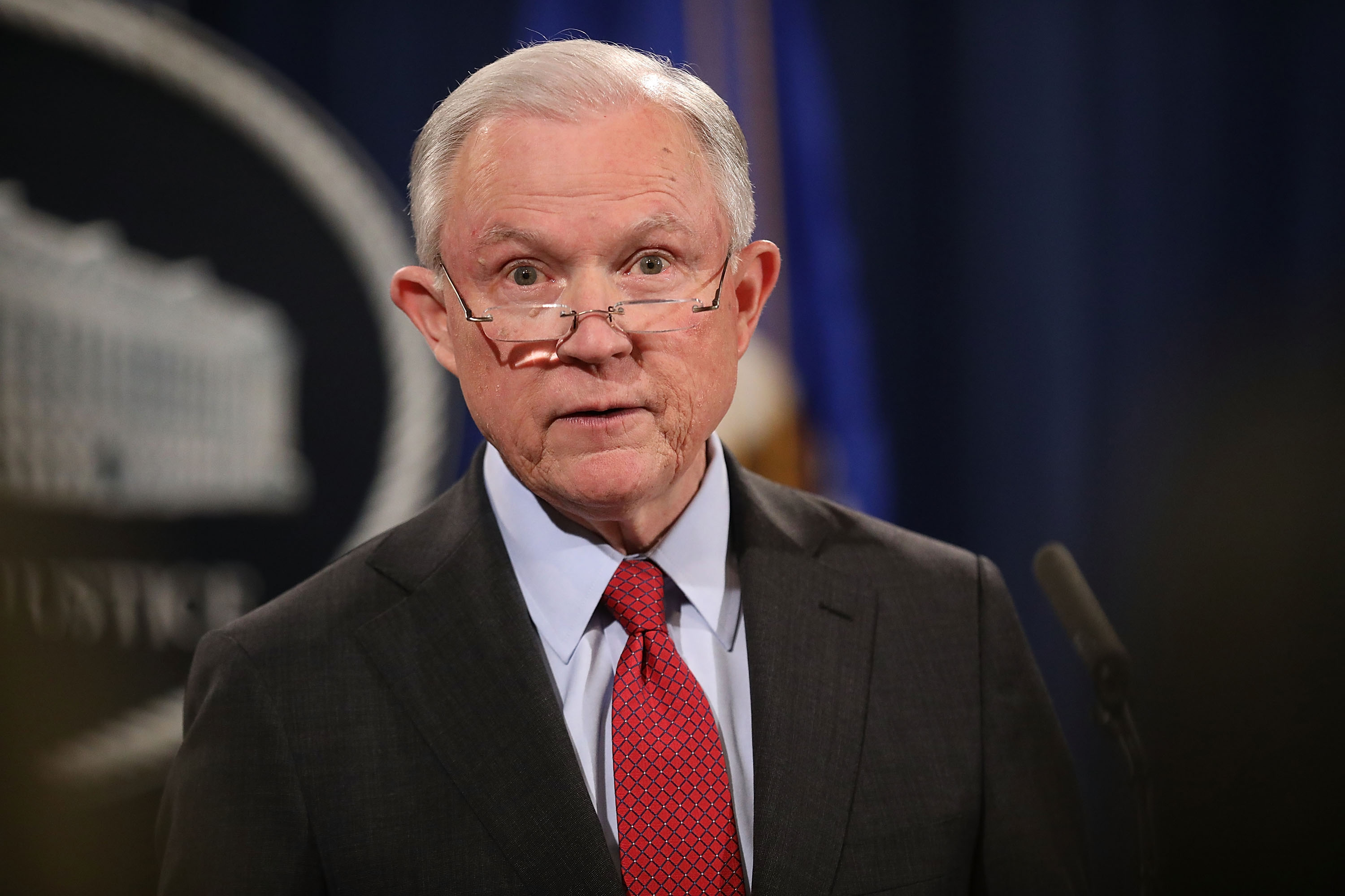 Attorney General Jeff Sessions Holds News Conference Discussing Efforts To Reduce Violent Crime