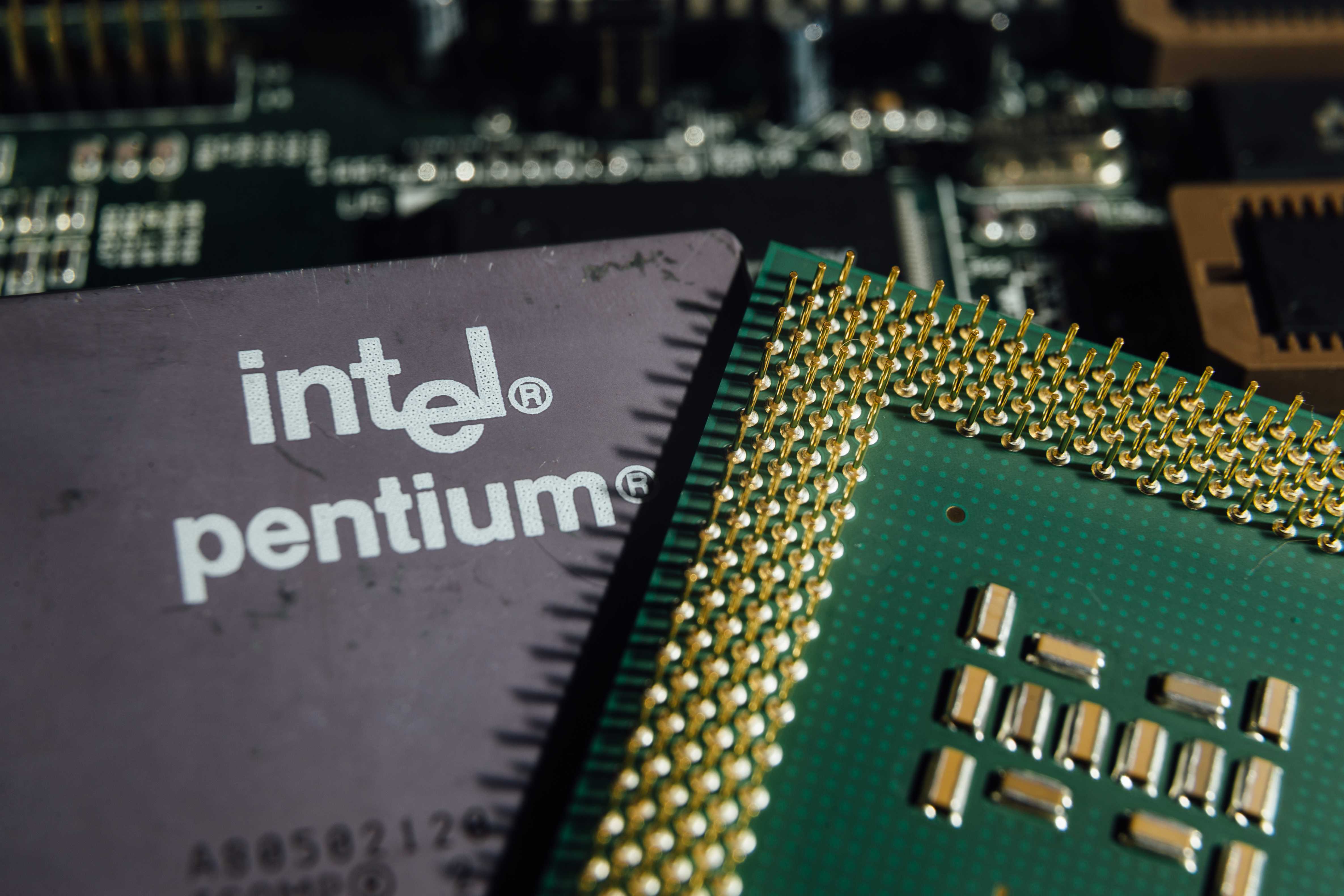 An Intel Pentium chip after the company revealed information about a major security flaw in it.