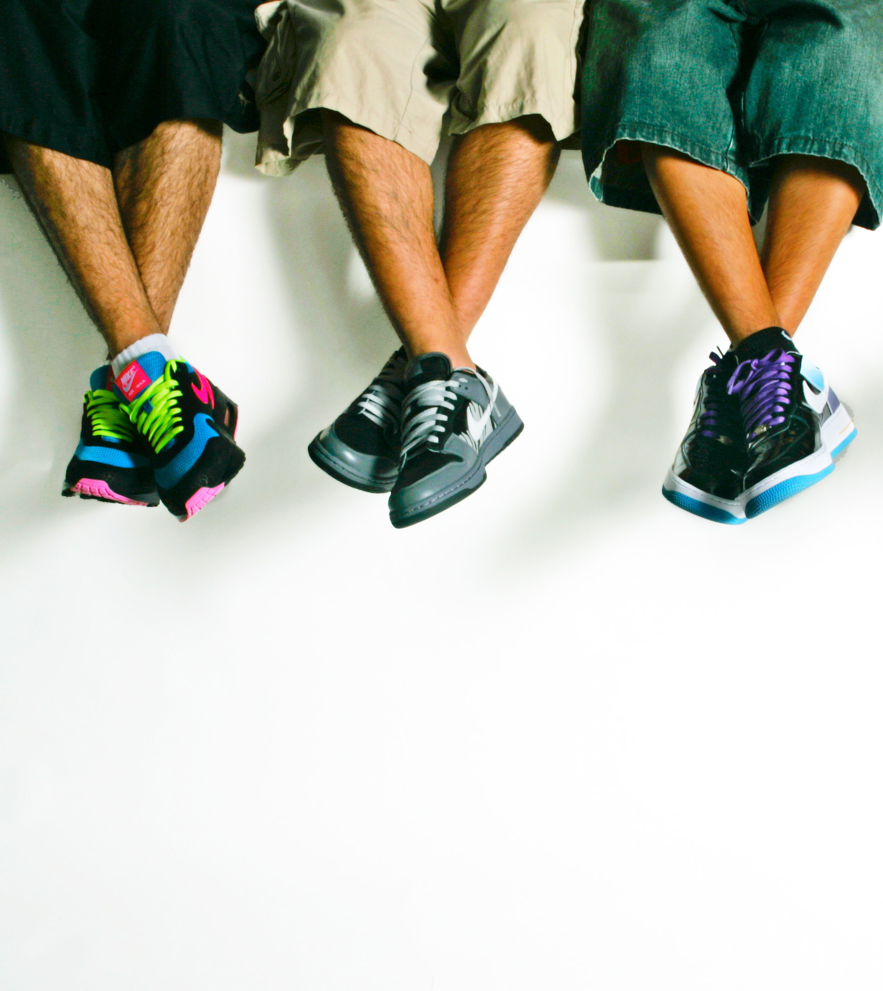 Sneakers in studioLeft to right:Shoe and person wearing itNike Air Max ?Sold Out? Randy FernandezNi