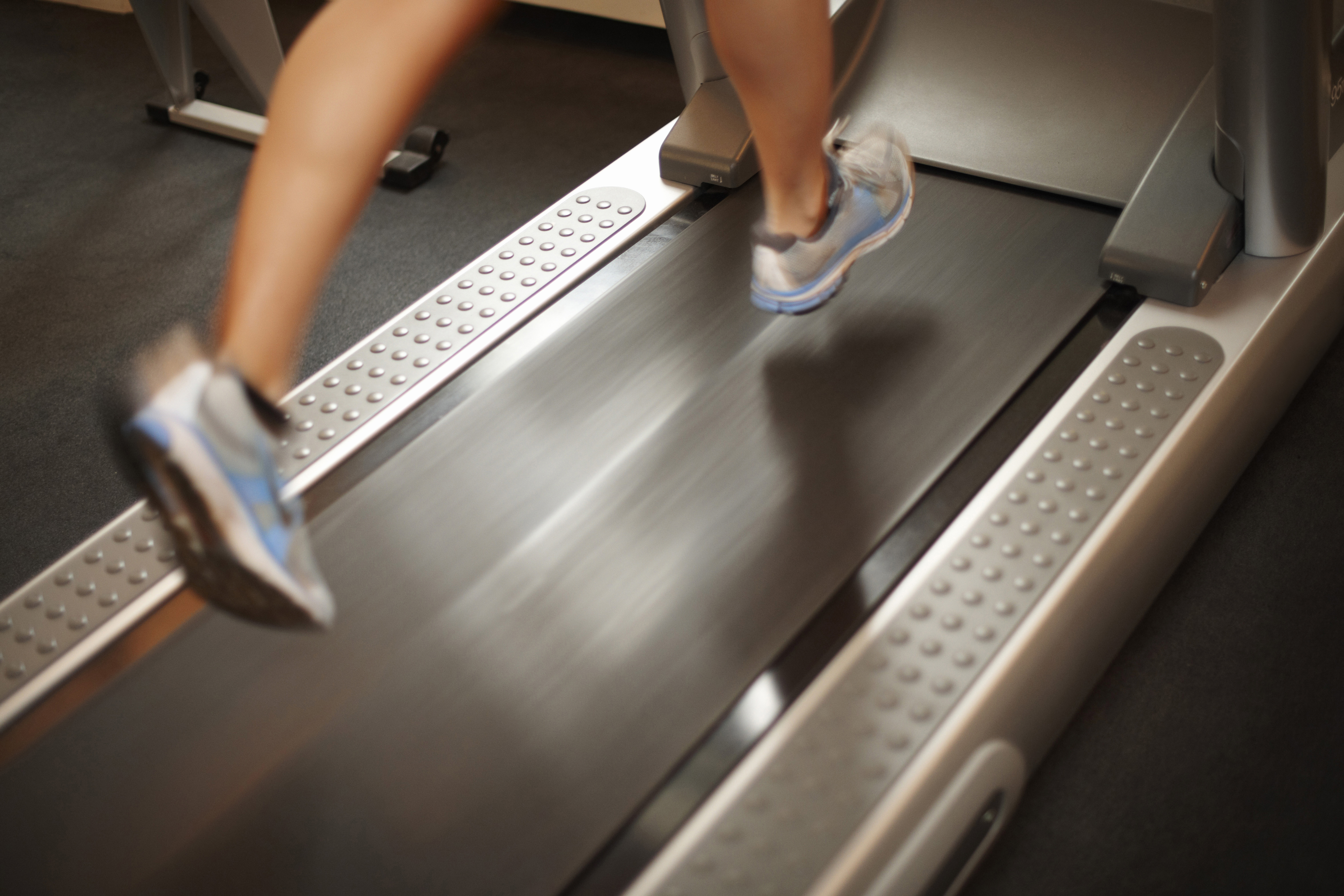 Woman running on treadmill