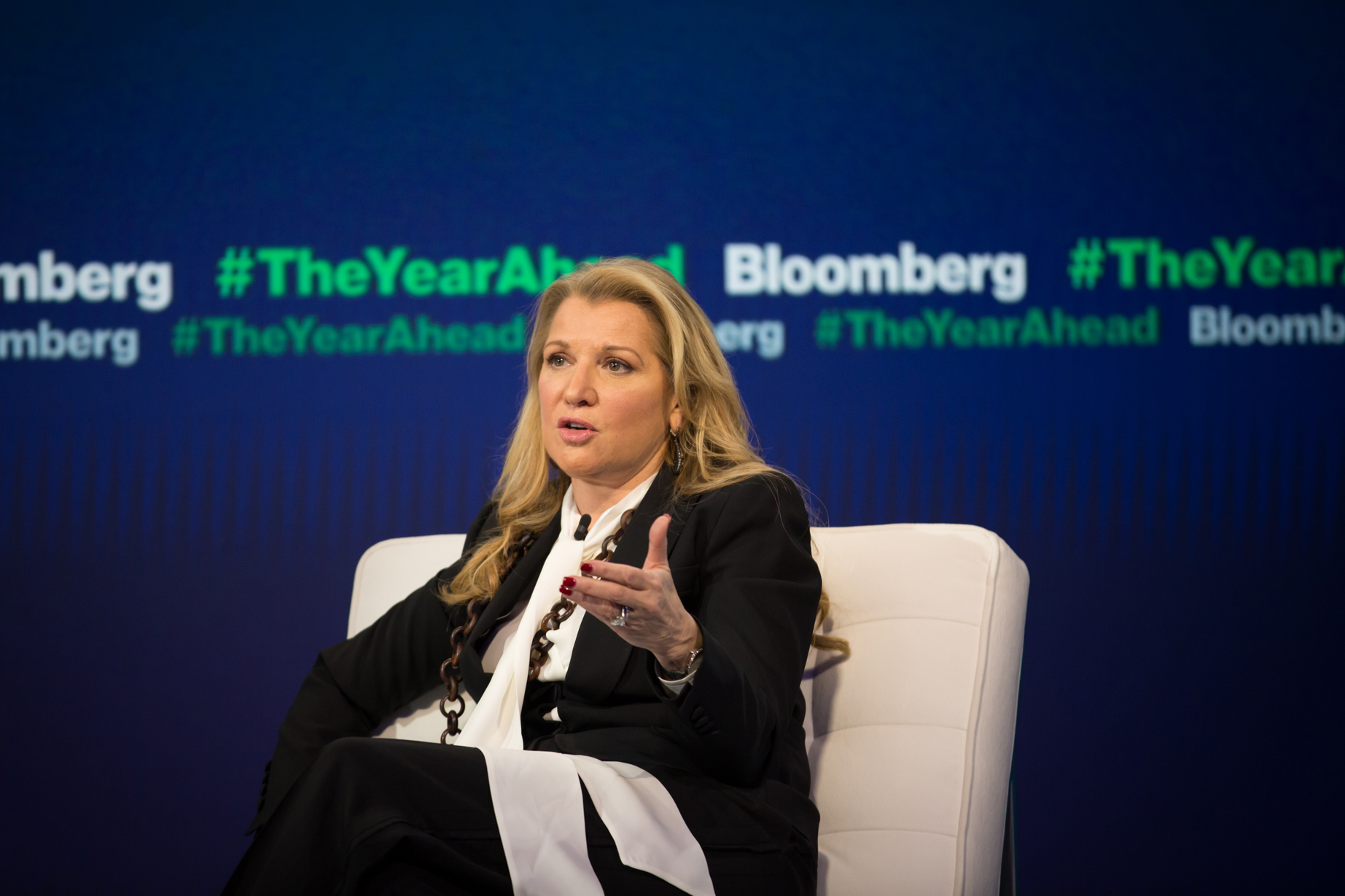 Weight Watchers CEO Mindy Grossman speaks on-stage at a Bloomberg event