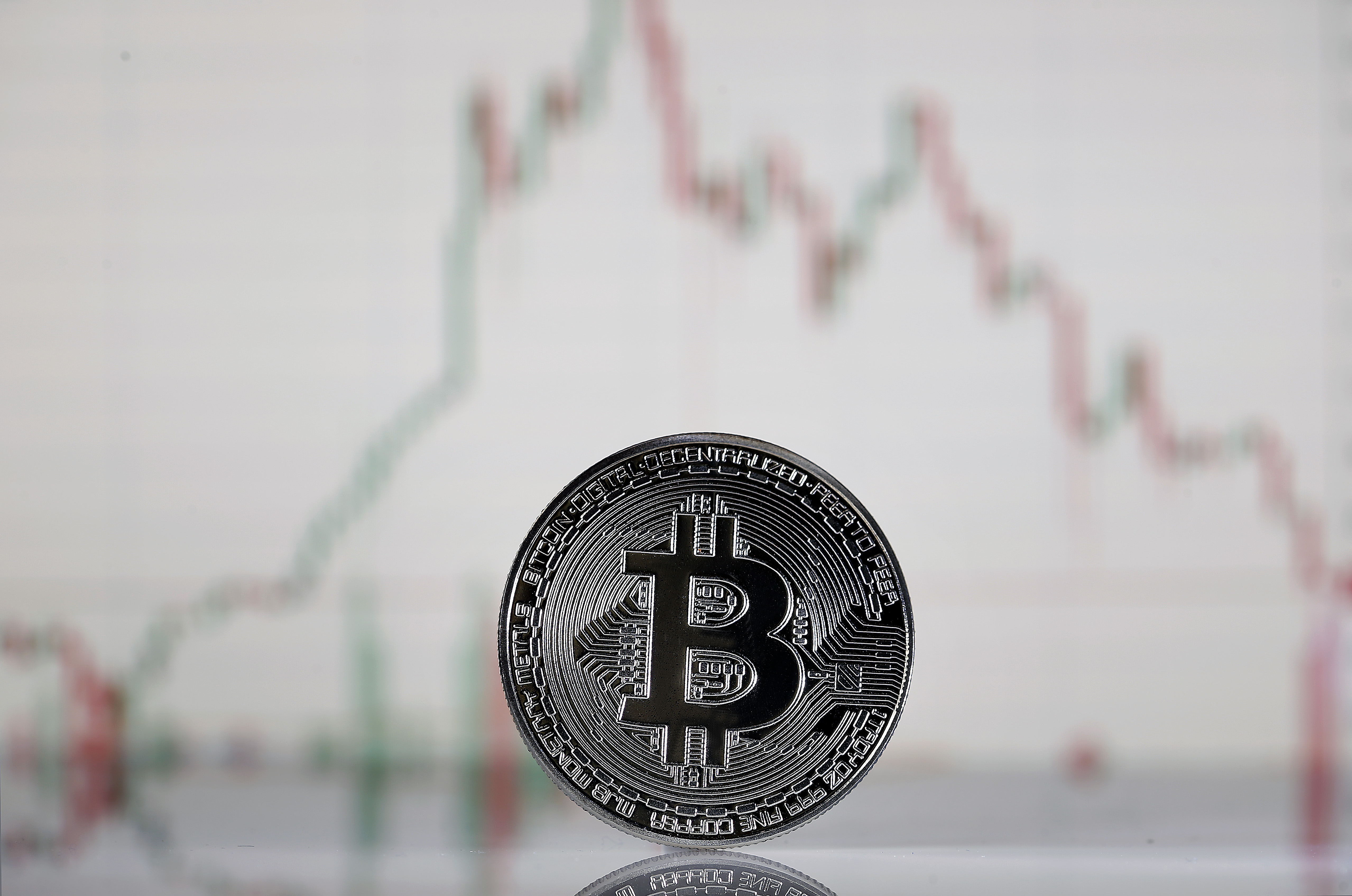 Bitcoin Cryptocurrency Value Goes Down : Illustration