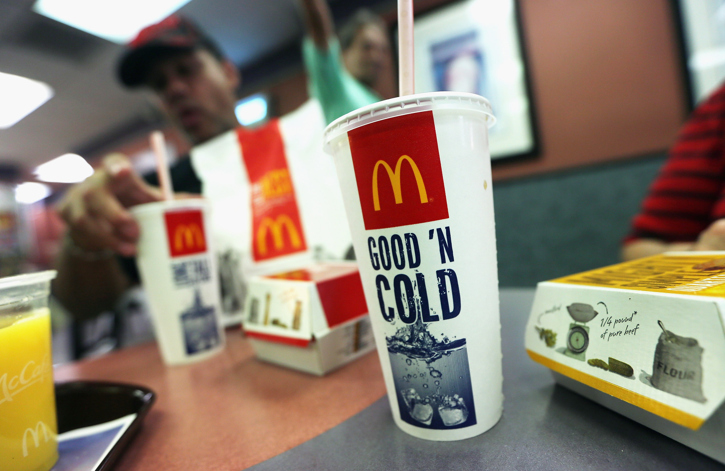 McDonald's drink with plastic straw
