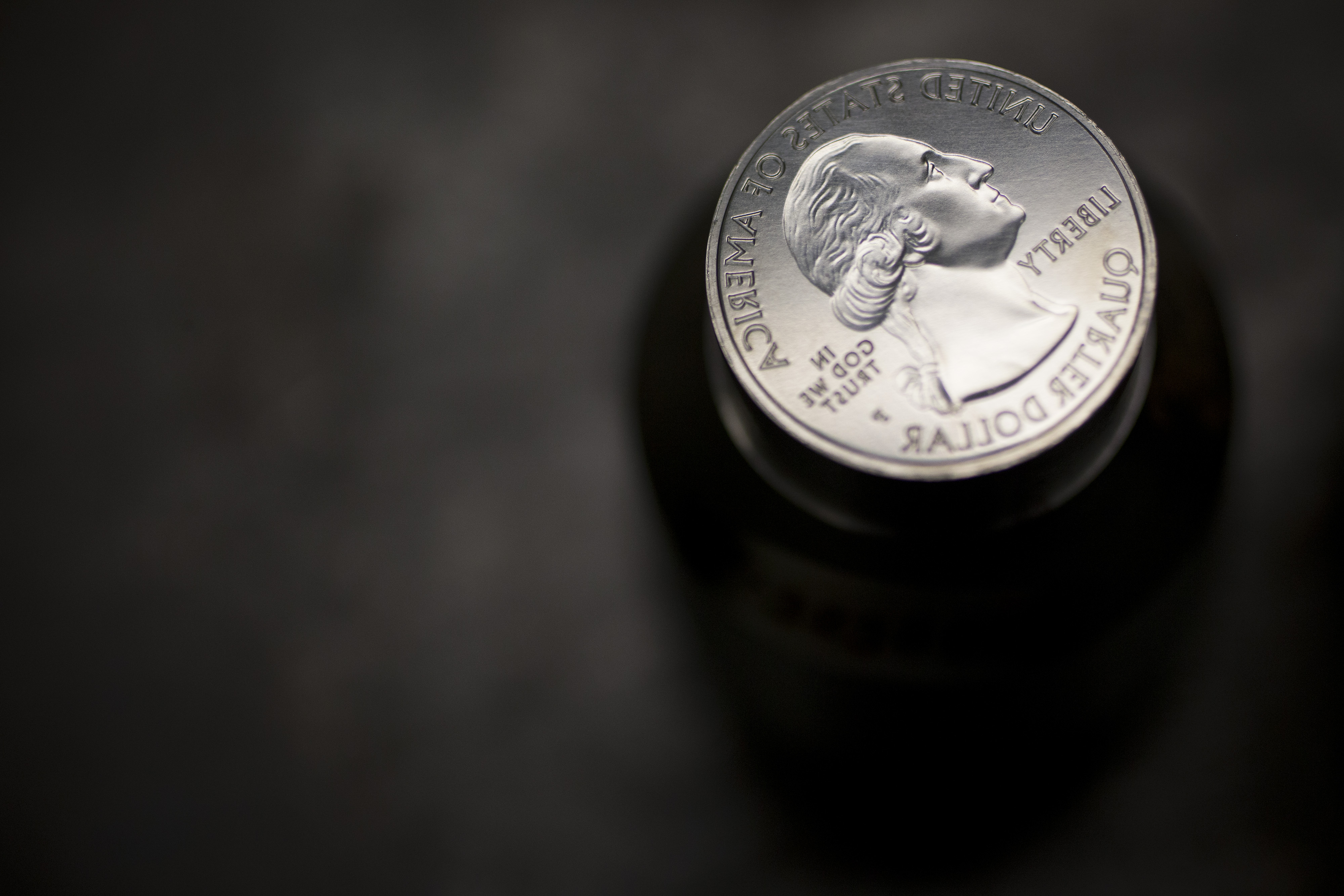 A U.S. quarter coin