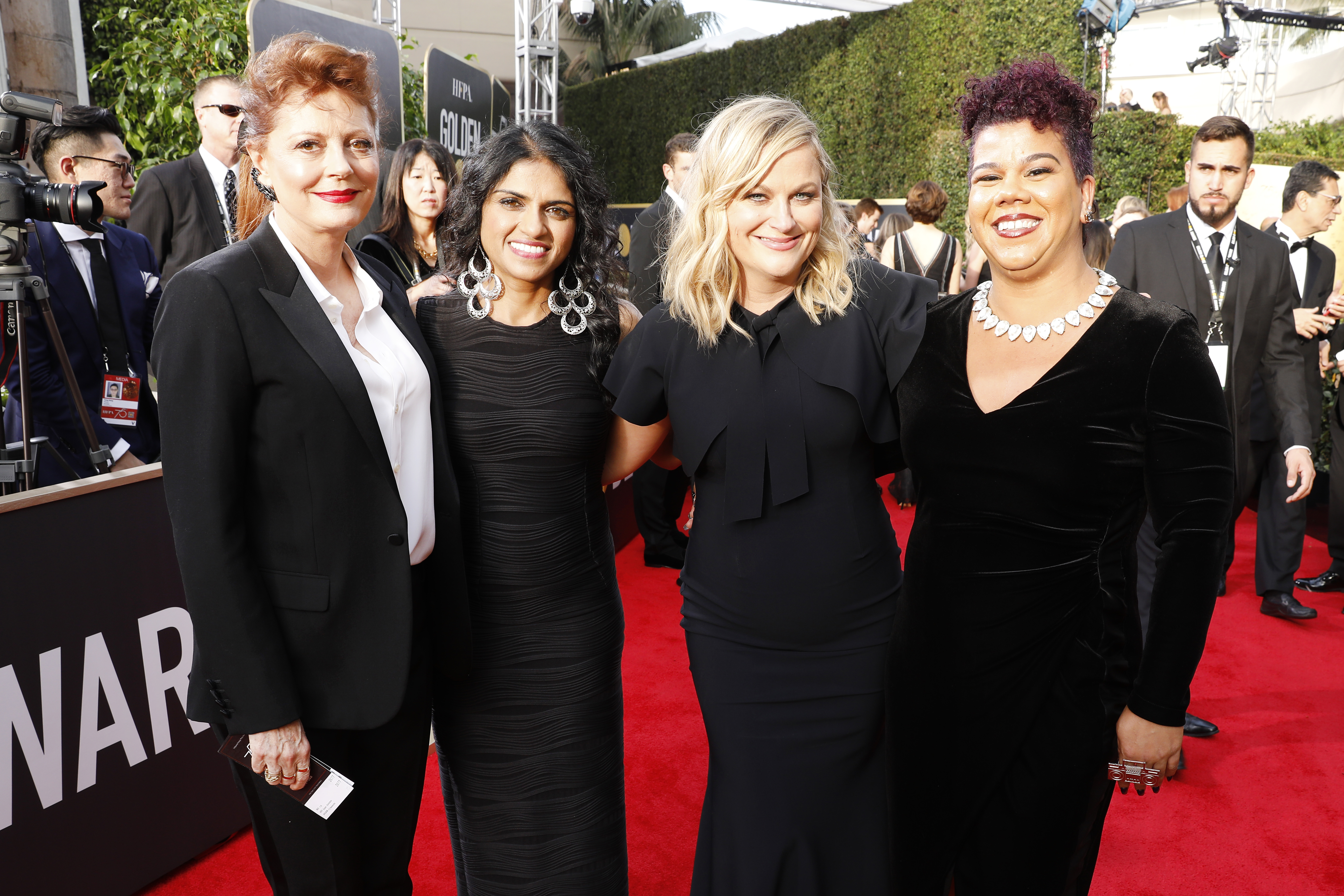 Actors and activists support the #MeToo/Time's Up movements at the Golden Globes. The 2018 Oscars are this Sunday.