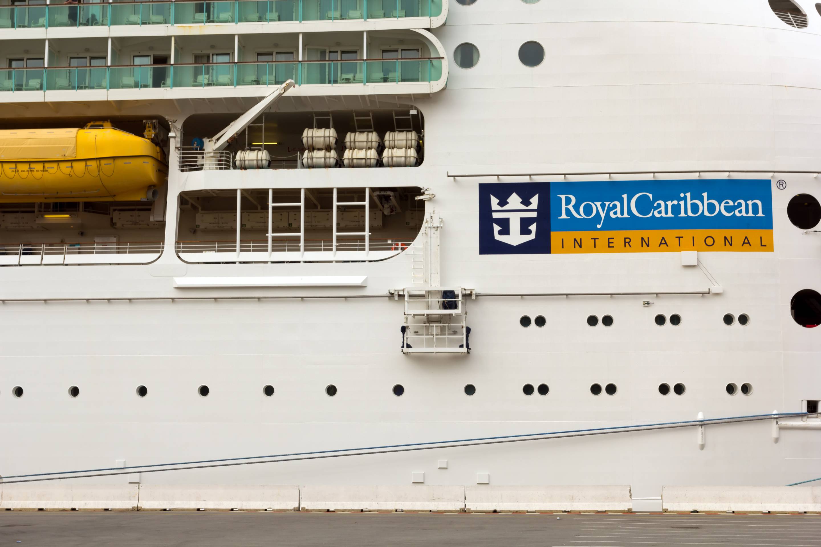 Mariner of the Seas cruise ship docked at Genoa harbor