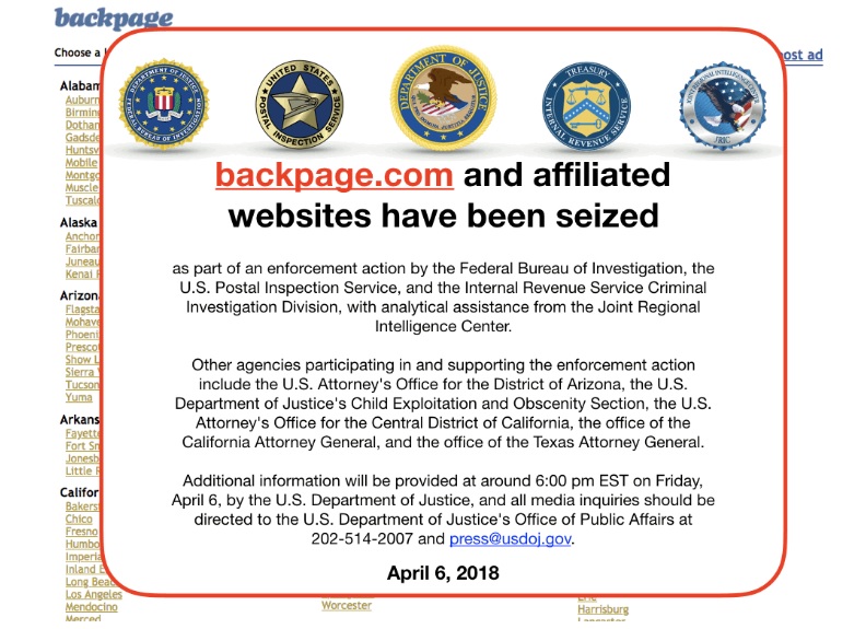 Backpage.com, Known for Its Sex Work Listings, Is Seized by Feds