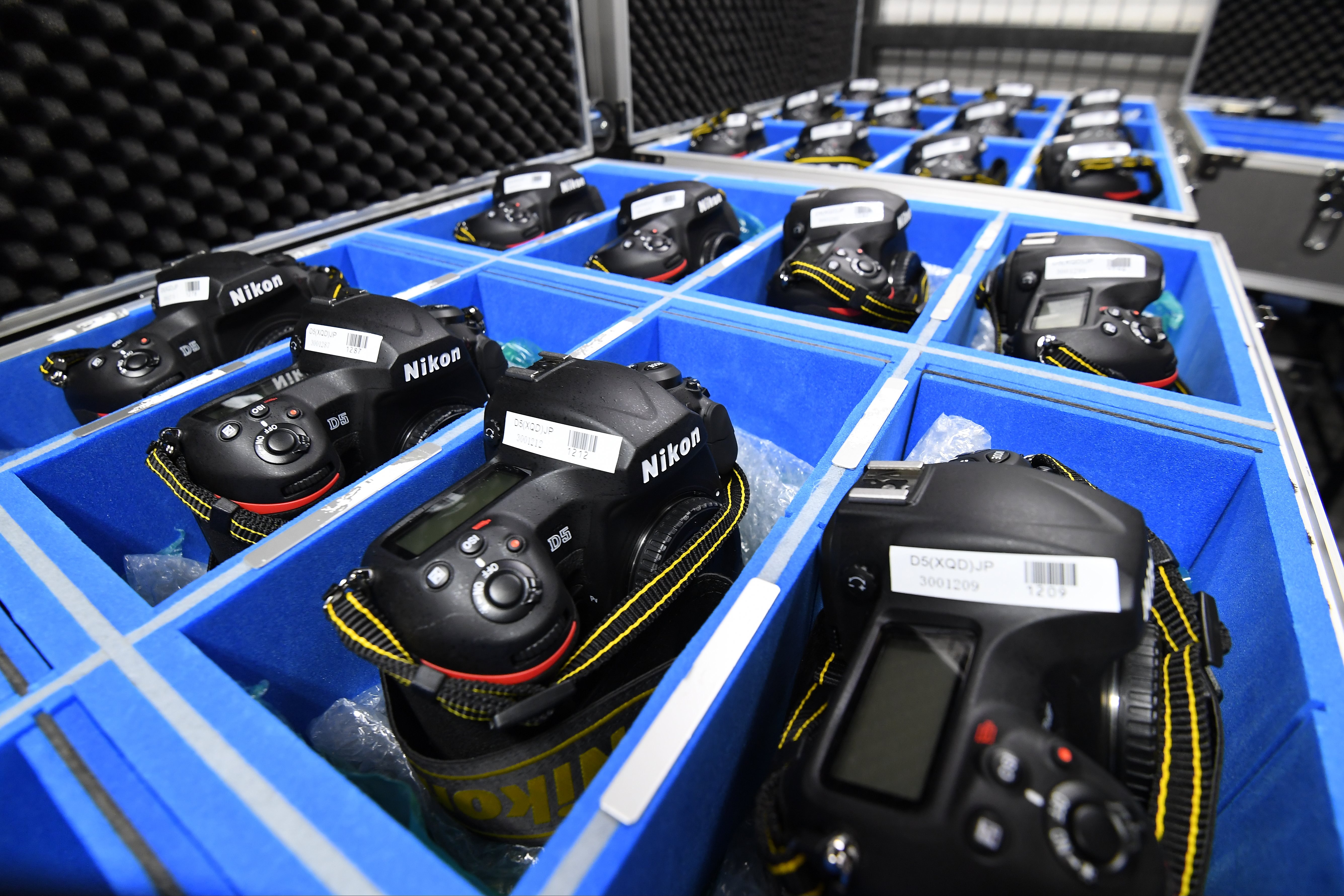 Boxes of Nikon cameras at the Rio Olympic games