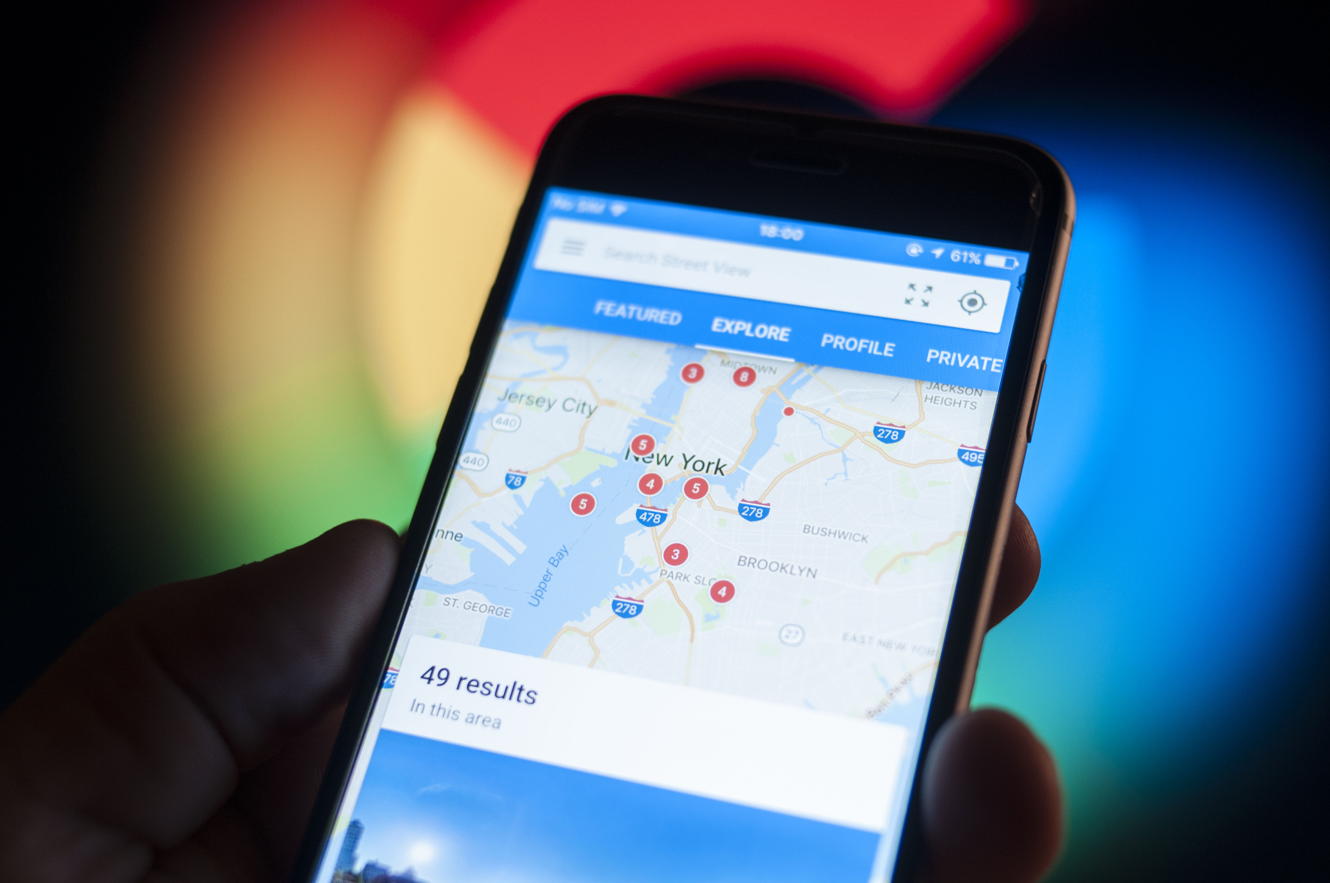 Google maps appears on iPhone screen