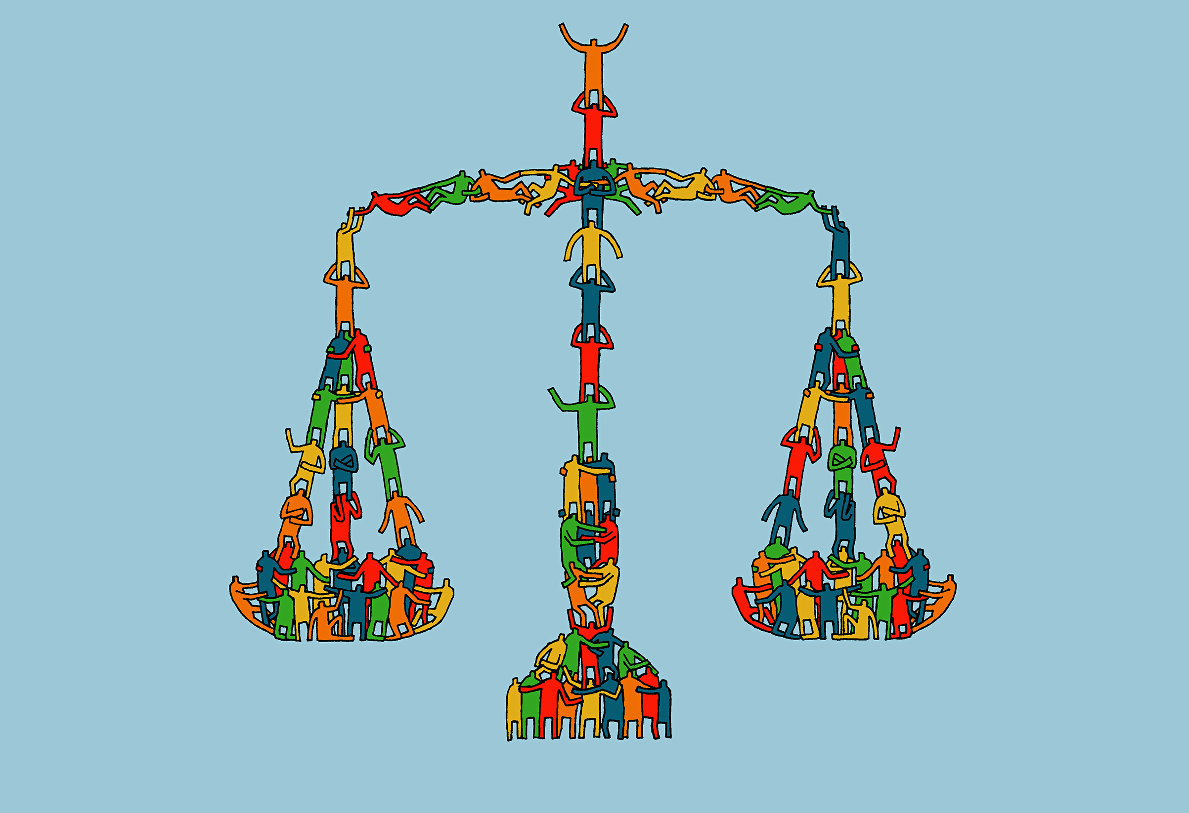Scale formed by people