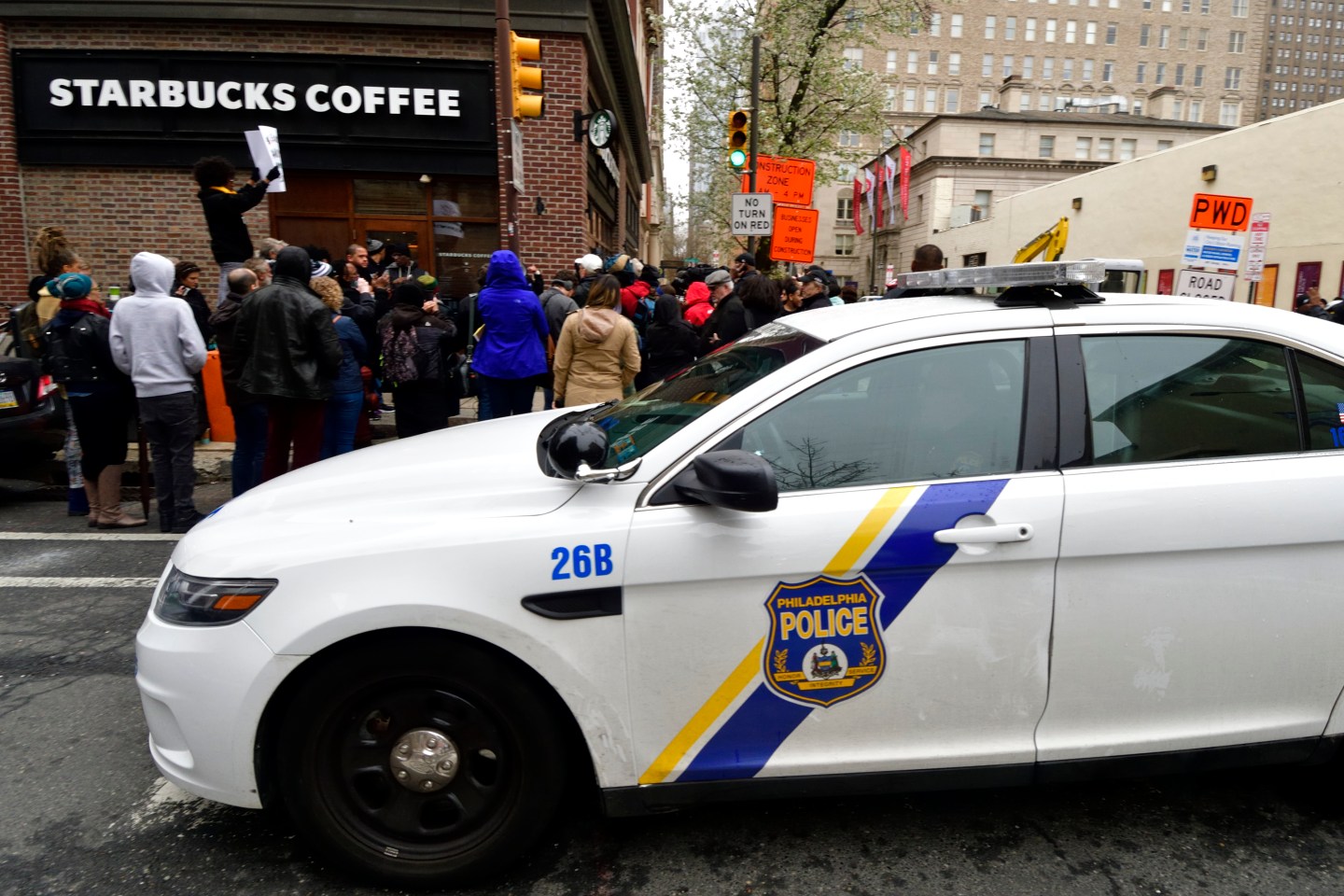 Anti-Racism Protest at Starbucks in Philadelphia, PA