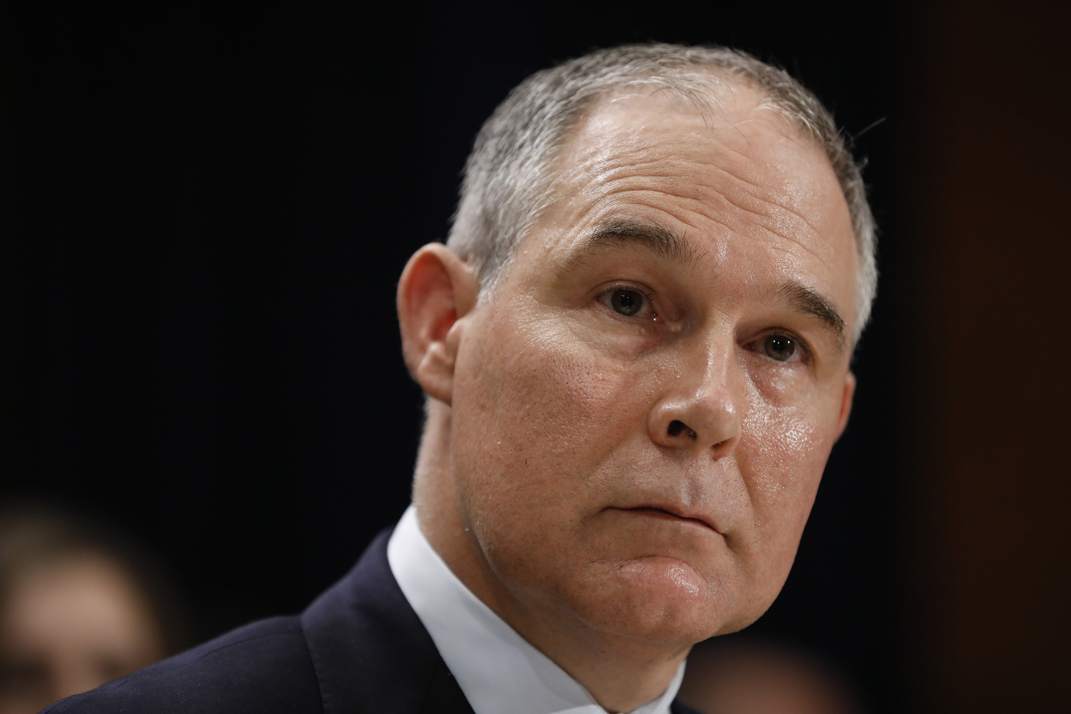 Scott Pruitt testifies during his confirmation hearing for Environmental Protection Agency administrator on January 18, 2017.