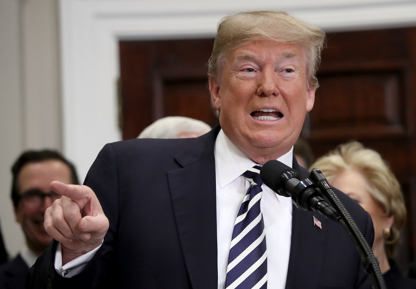 President Trump Signs Economic Growth, Regulatory Relief, And Consumer Protection Act In  The Roosevelt Room Of White House