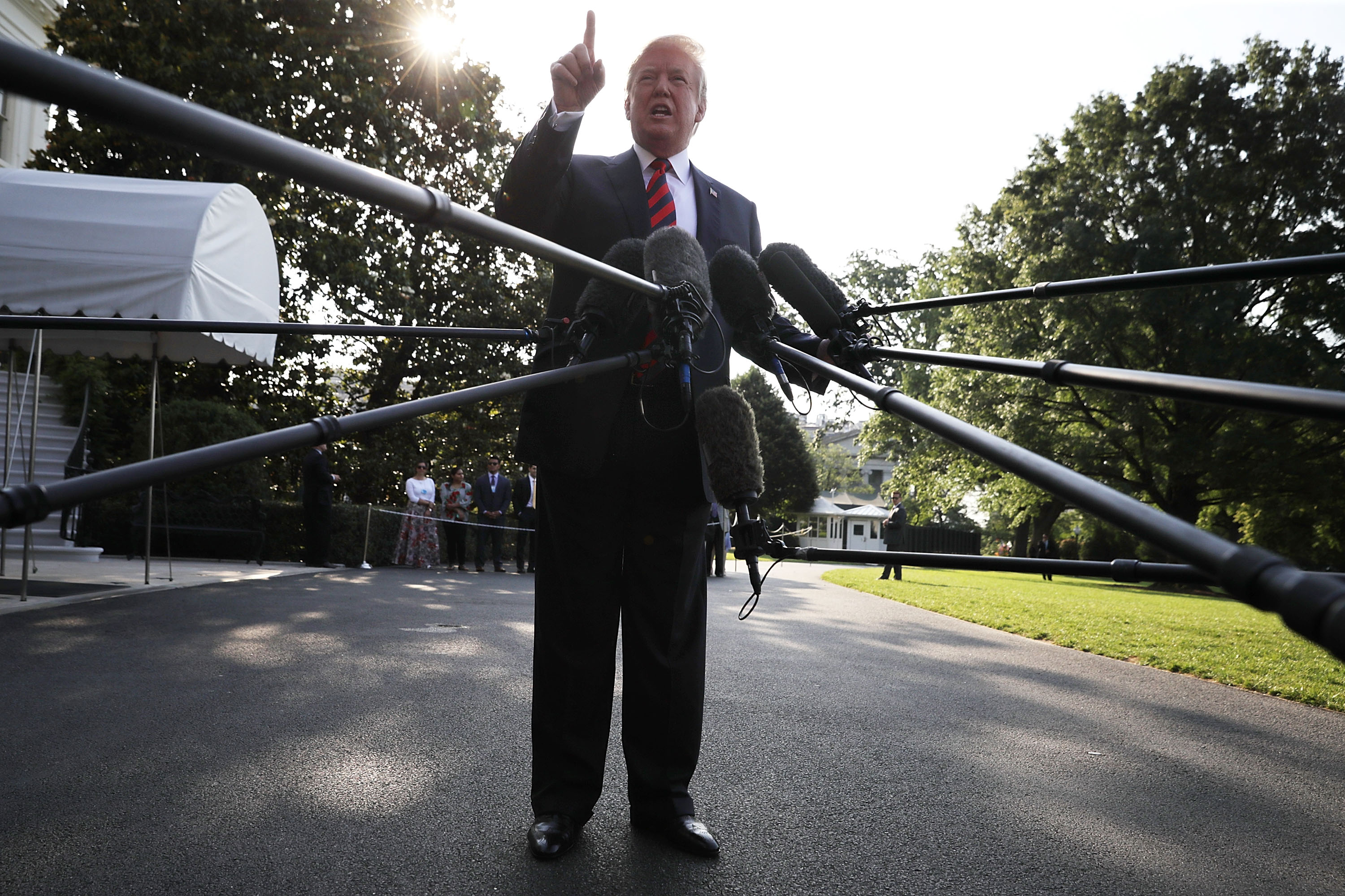 President Trump Departs White House For G7 Summit In Canada