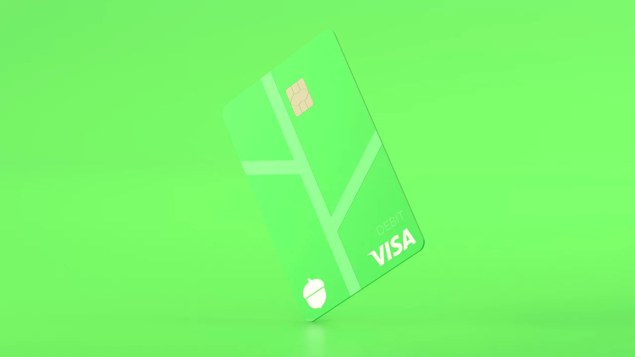 The Acorns debit card, designed by Ammunition.