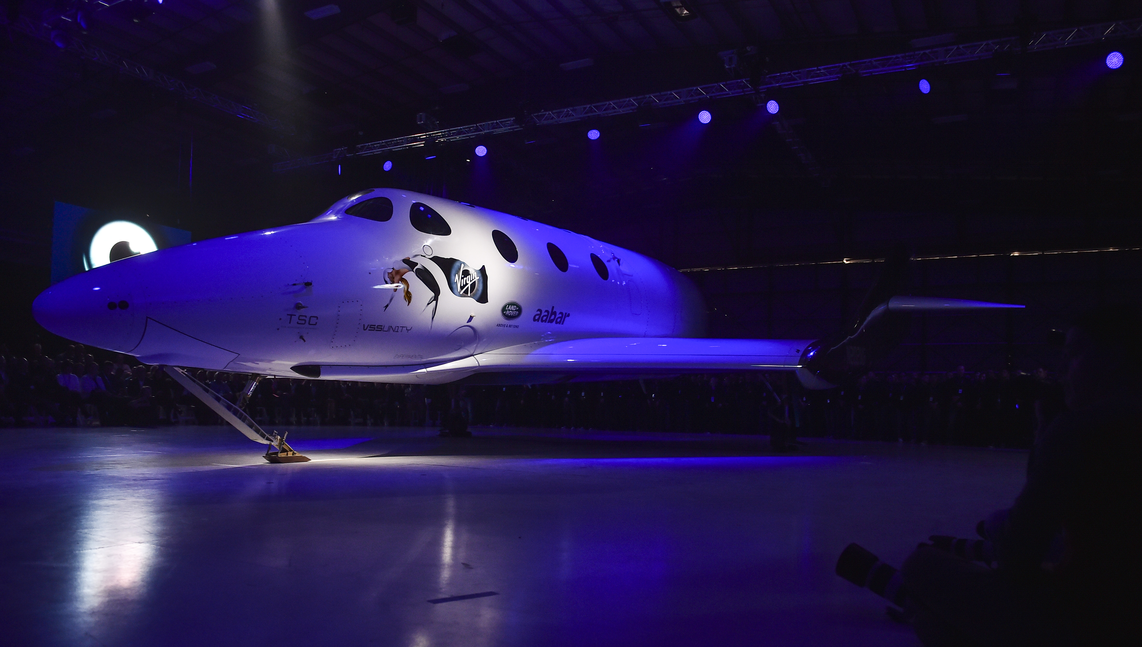 MOJAVE, CA - FEBRUARY 19: Shown is Virgin Galactic's new SpaceS