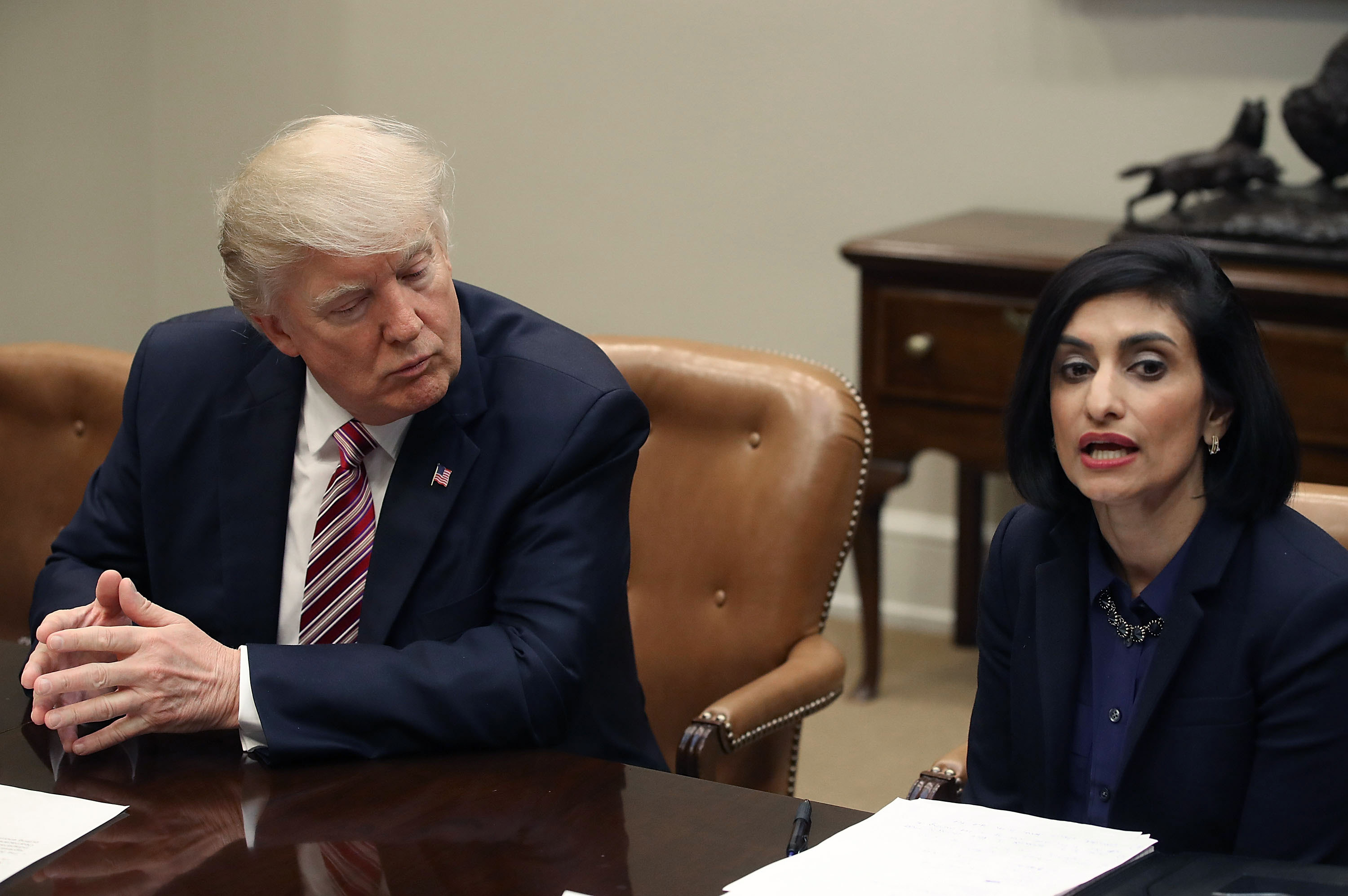 President Trump Attends Women In Healthcare Panel At The White House