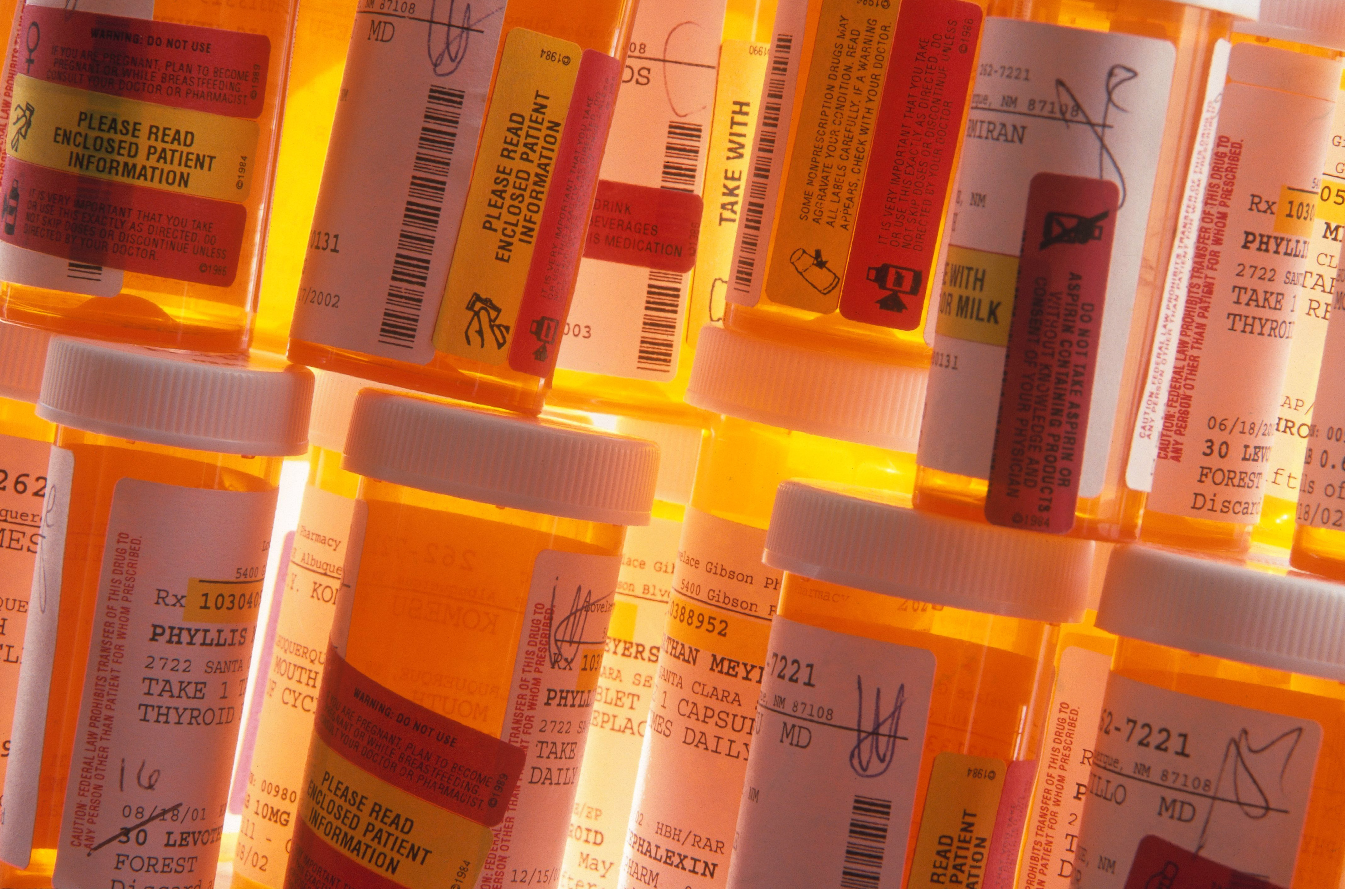 Prescription bottles.