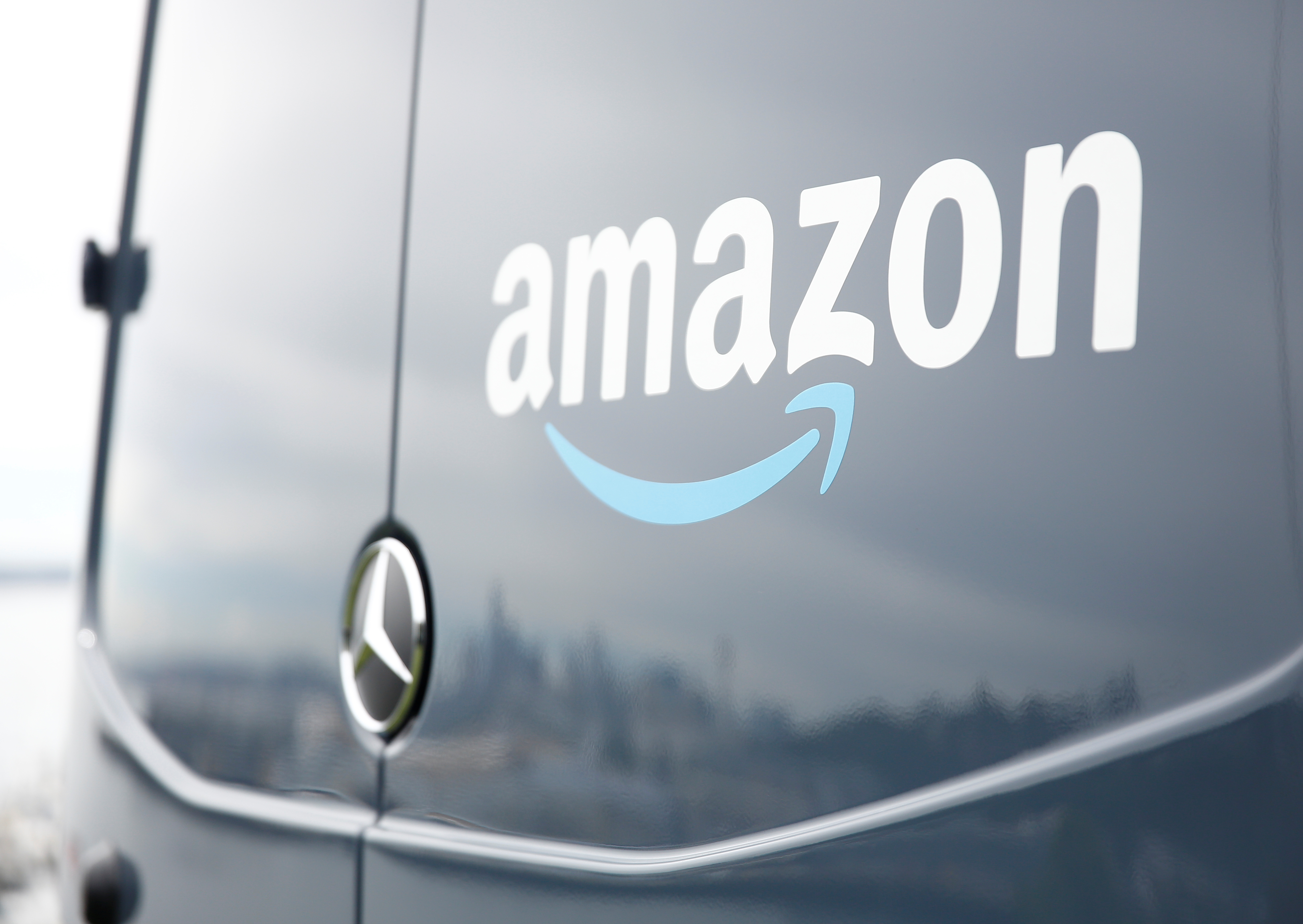 An Amazon Prime van during a press conference announcing Amazon.com's new program to help entrepreneurs build businesses delivering Amazon packages in Seattle
