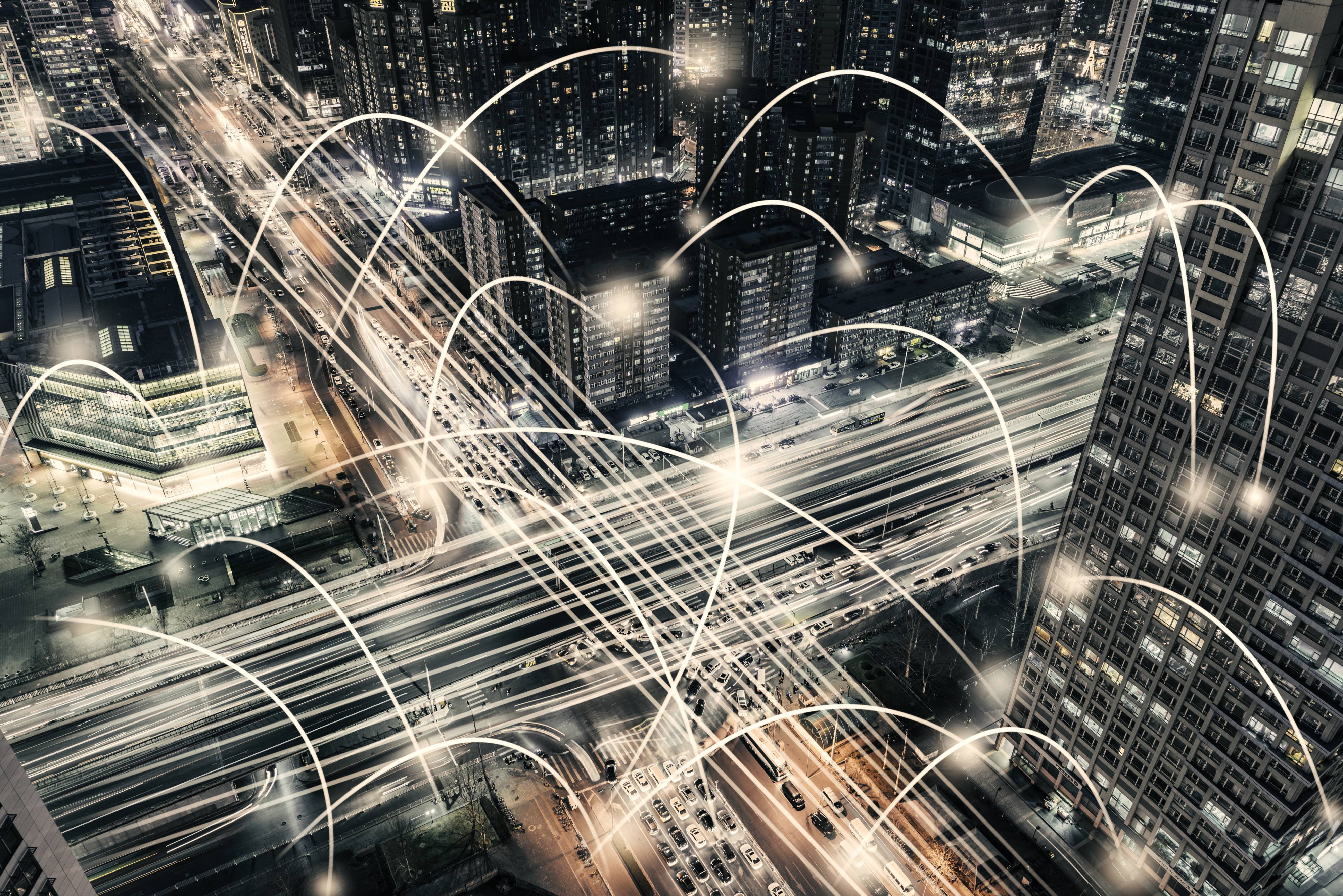 The Network of the Office Building and Road Intersection