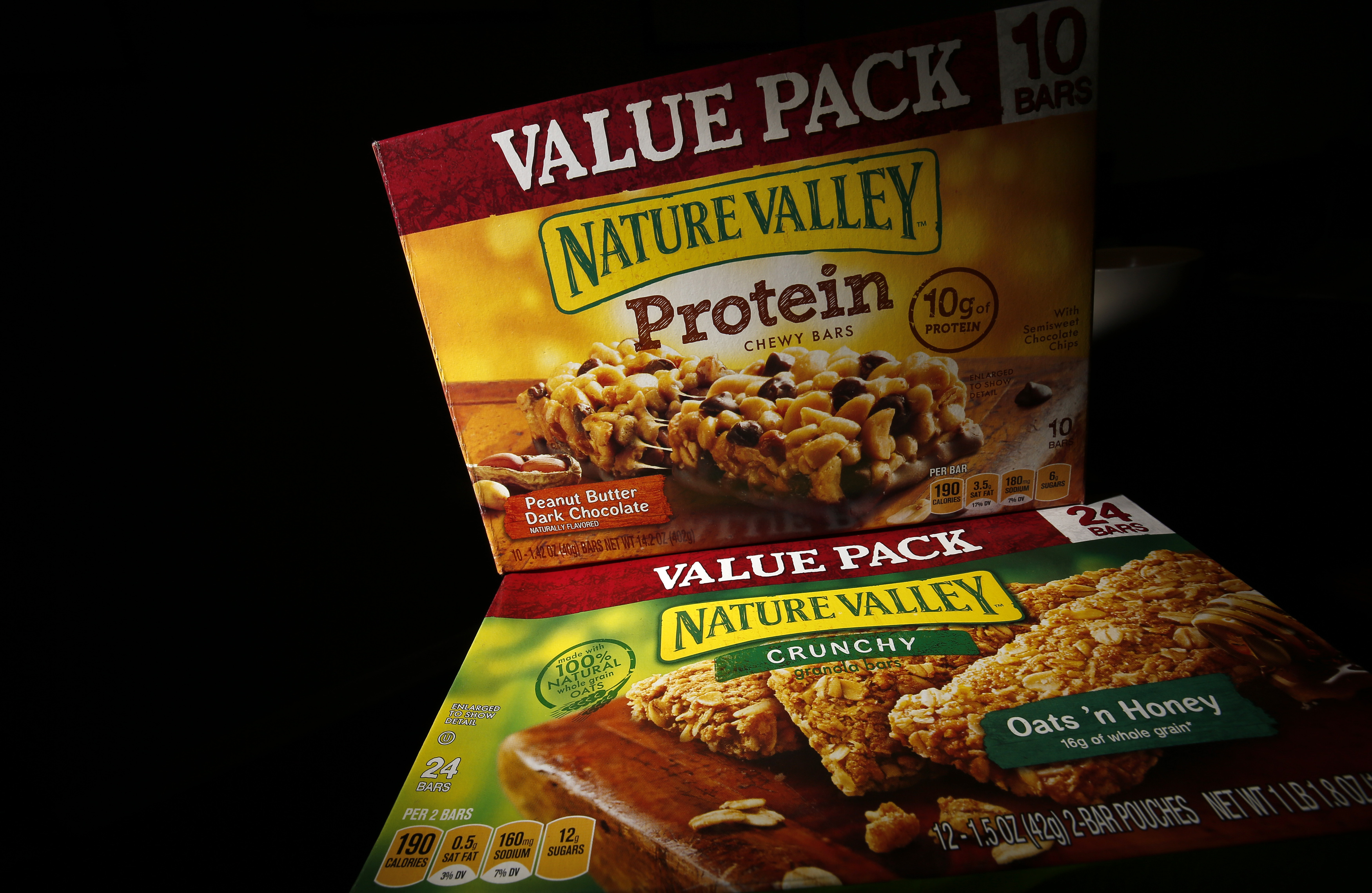 Two boxes of Nature Valley bars are seen in this photo illustration in Wilmette