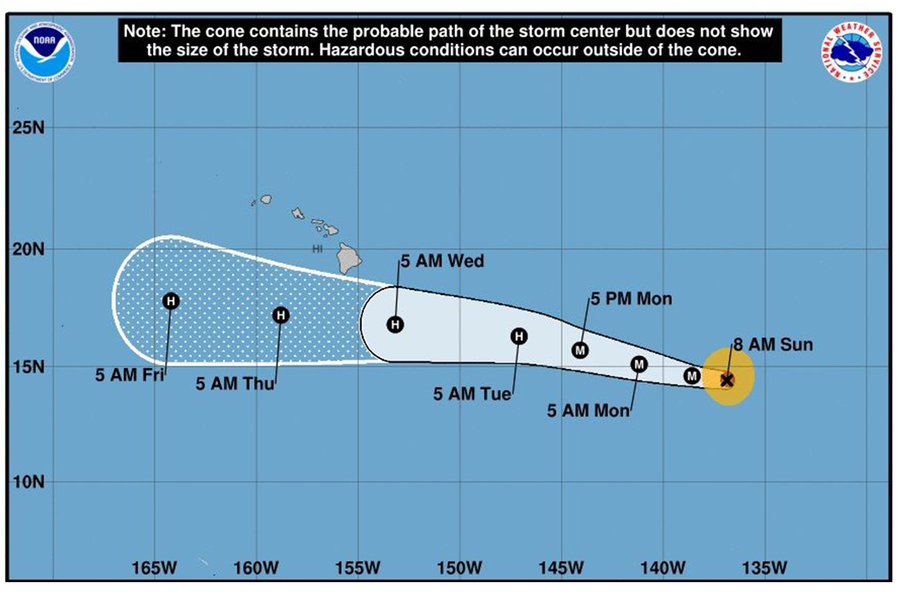 Hurricane Hector moves toward Hawaii, Pacific Ocean, --- - 05 Aug 2018