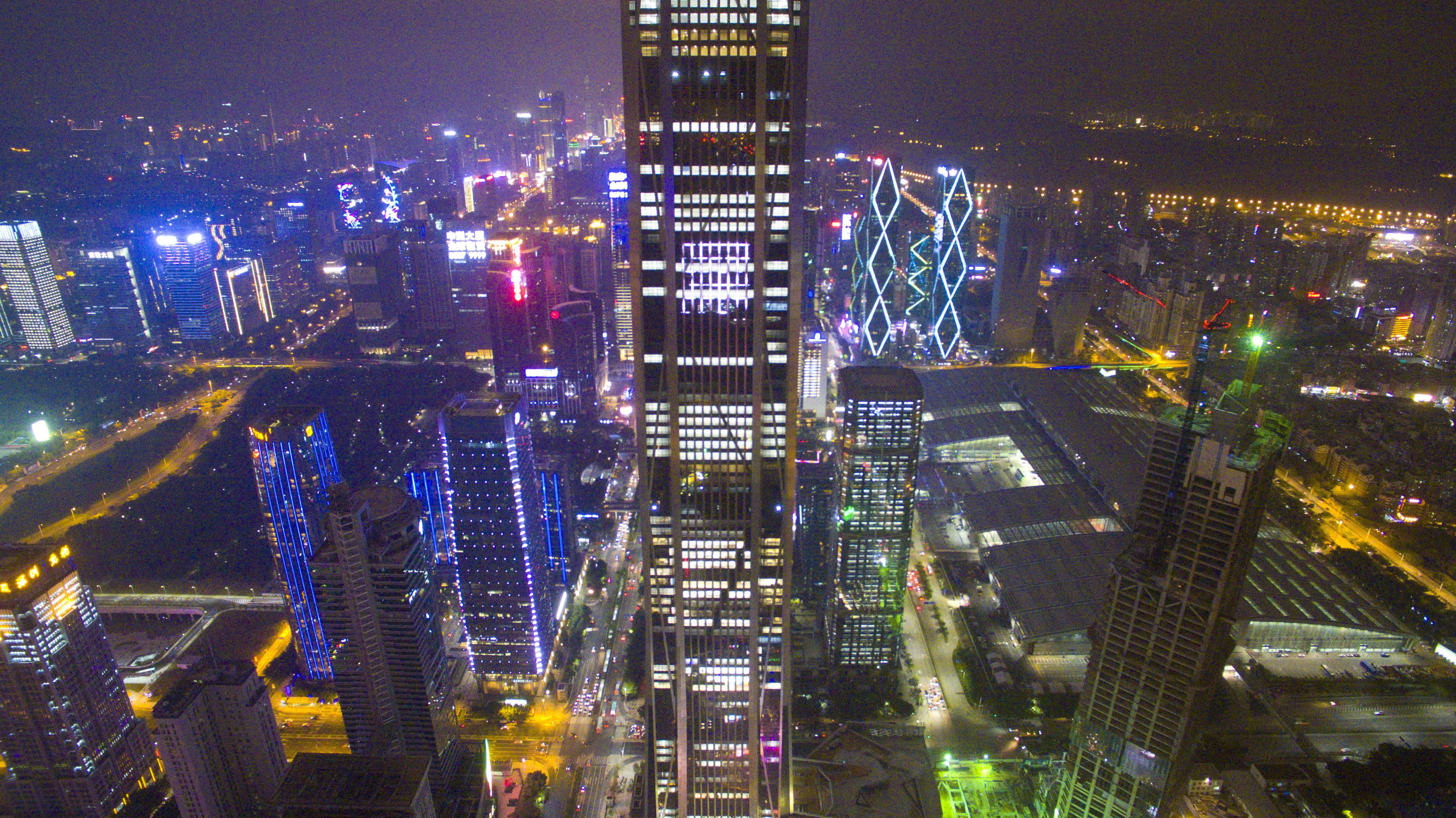 Aerial view of Ping An International Finance Centre in Shenzhen, Guangdong province, China.
