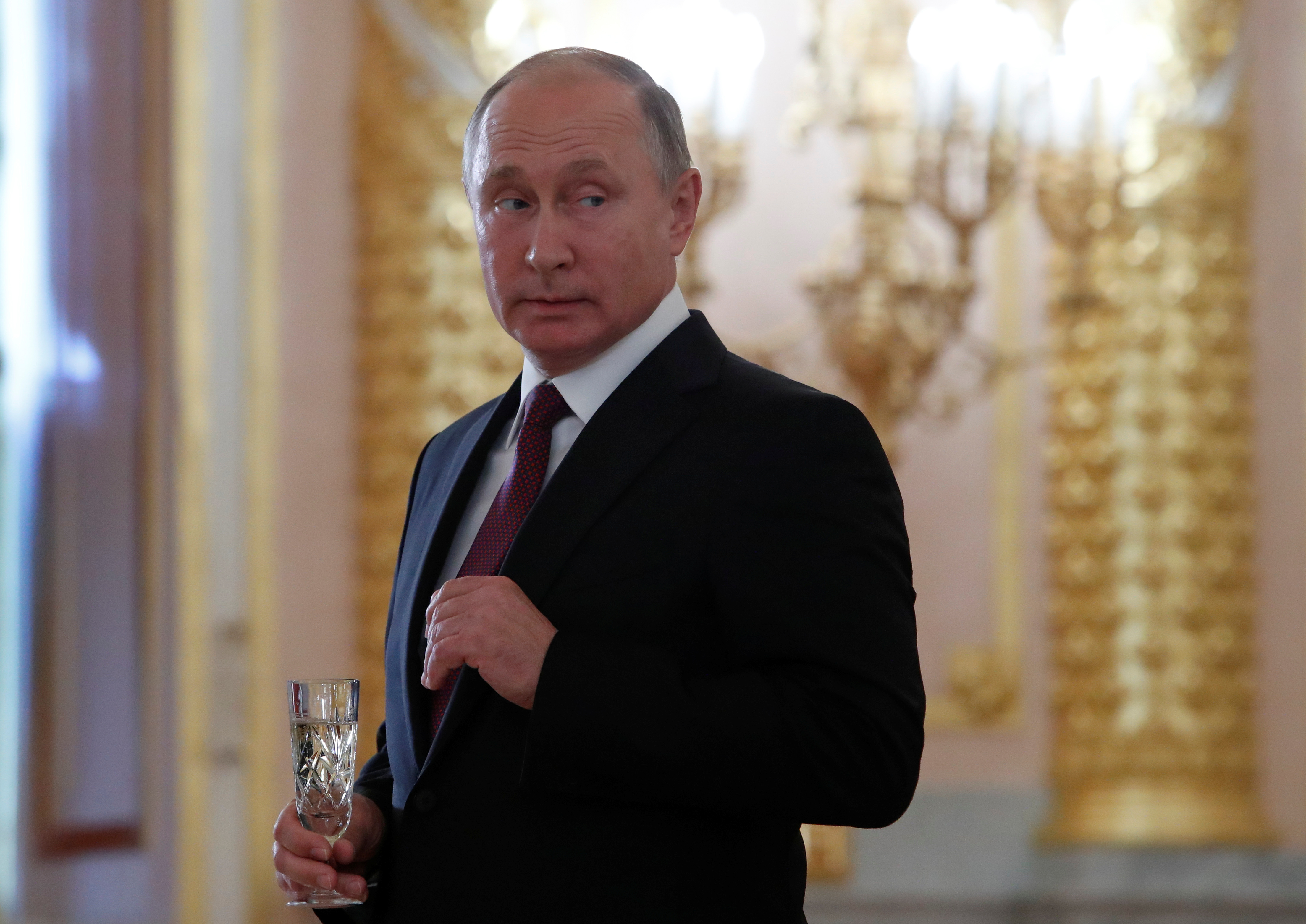 Russian President Putin attends a ceremony to receive credentials from newly appointed foreign ambassadors in Moscow