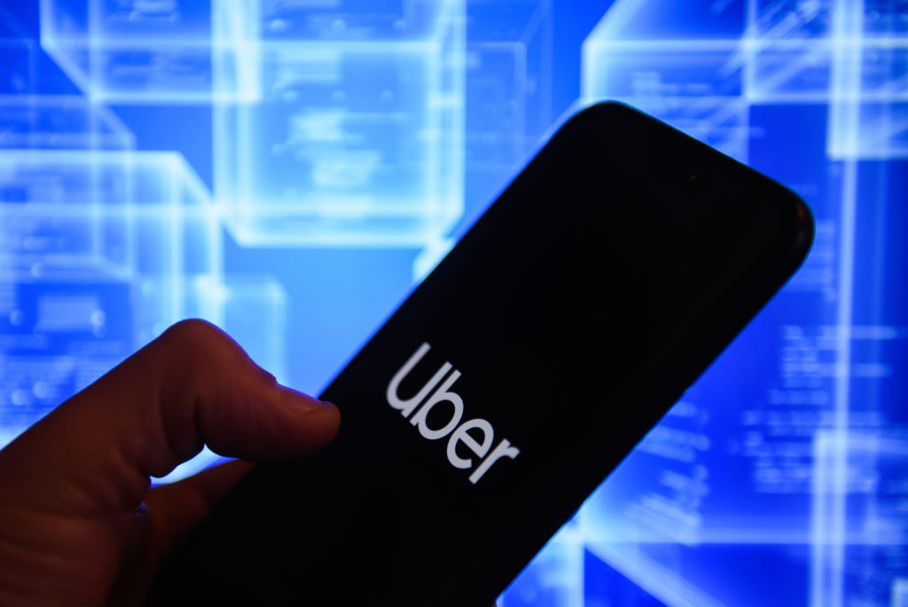 Uber app is seen on an android mobile phone