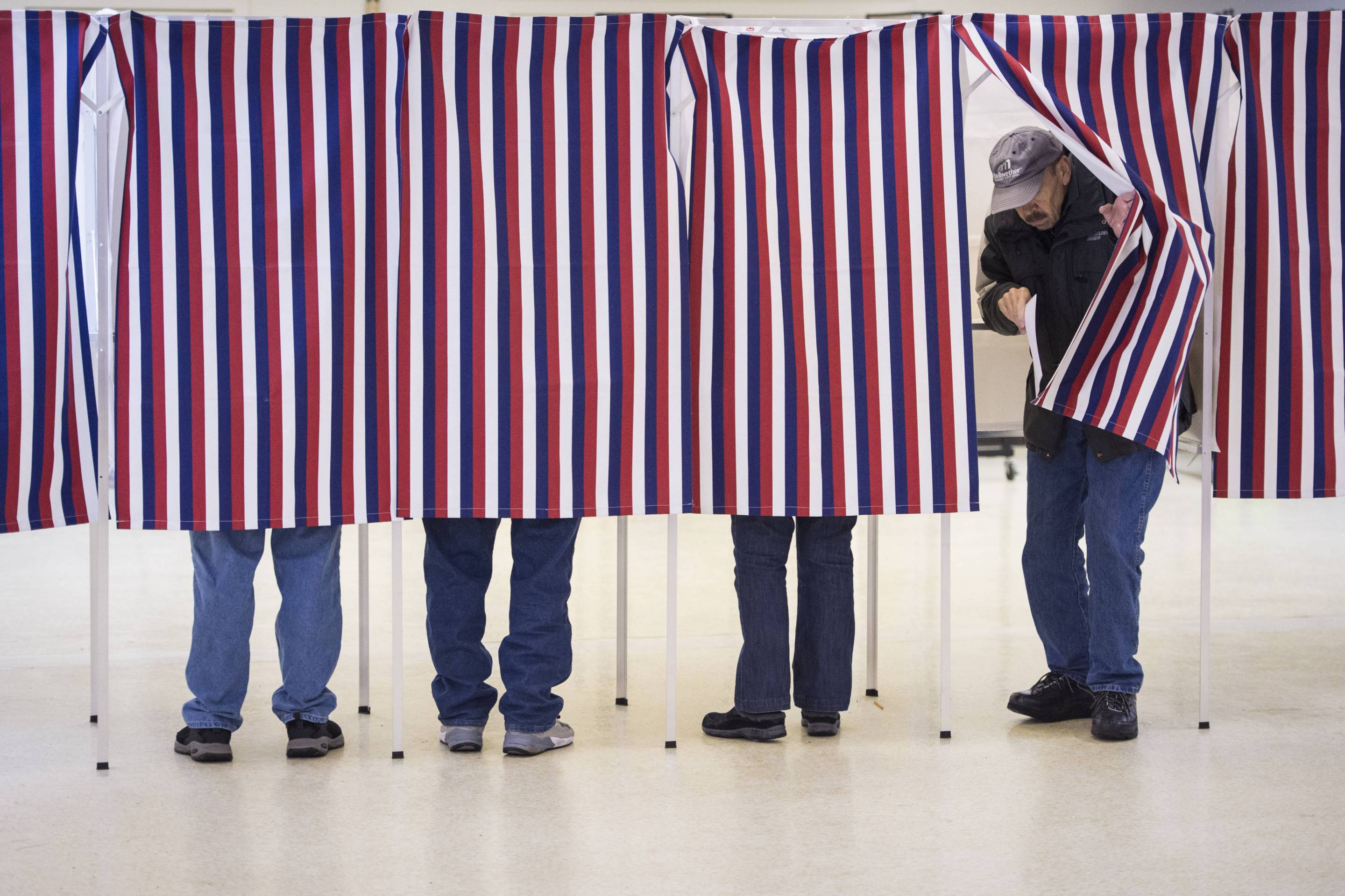 Primary voting in New Hampshire.