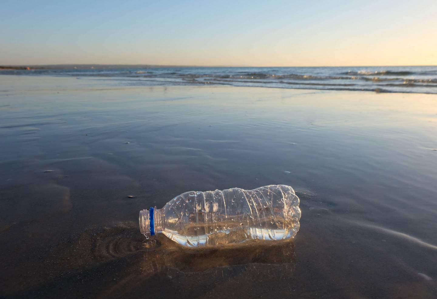 plastic bottle on beach
