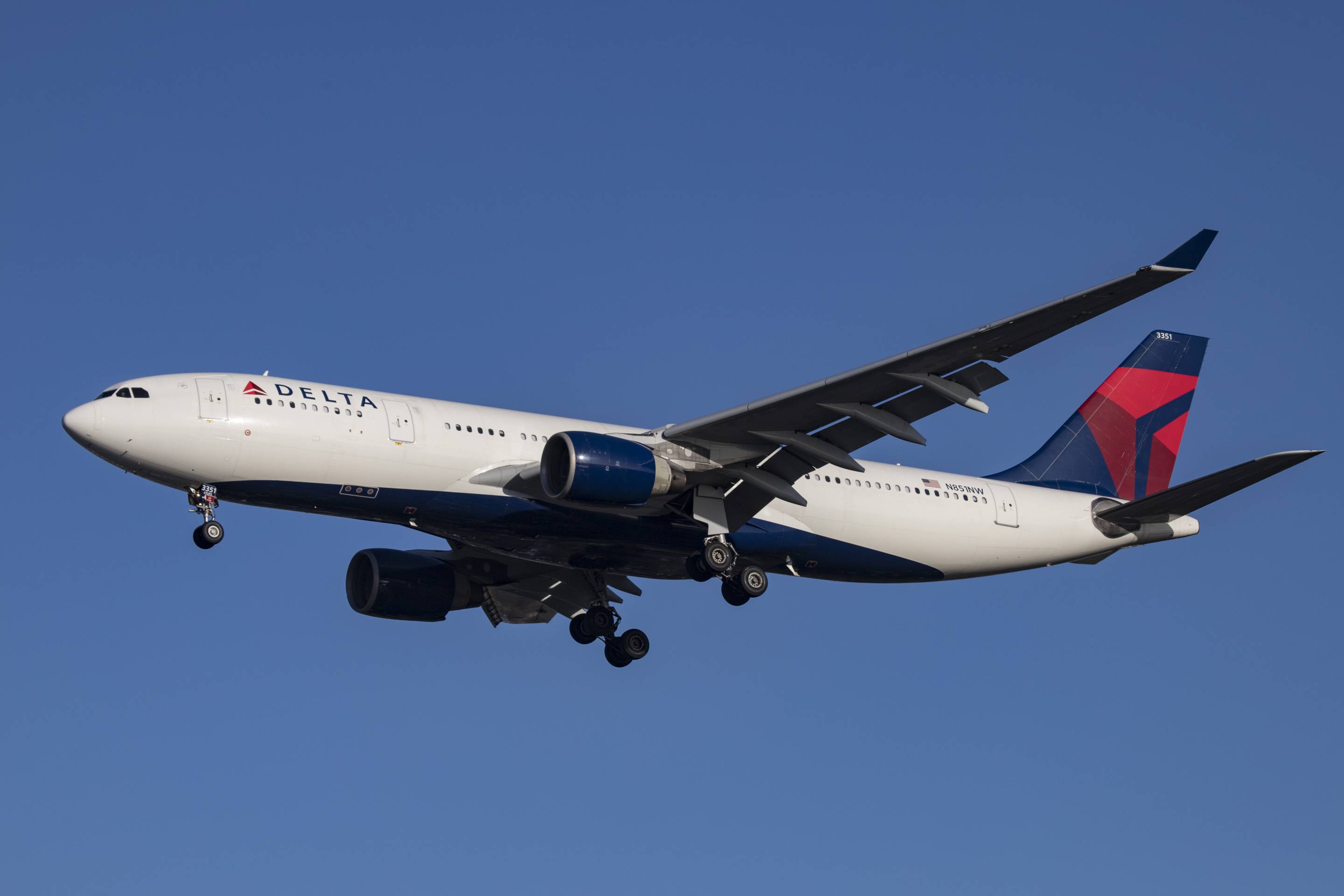 Delta Airlines Airbus A330-200 airplane with registration