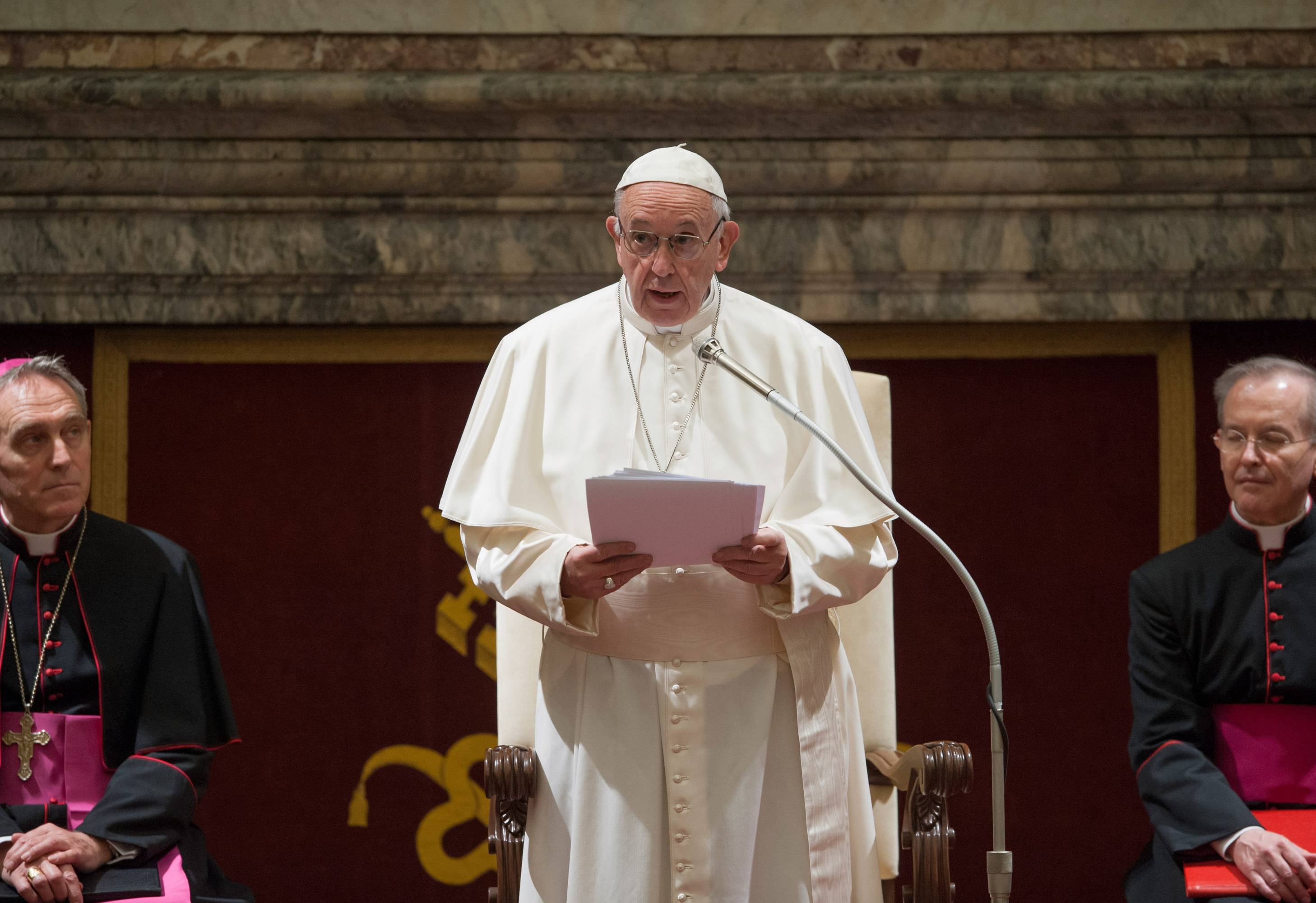 Pope Francis Receives Christmas Greetings From The Roman Curia