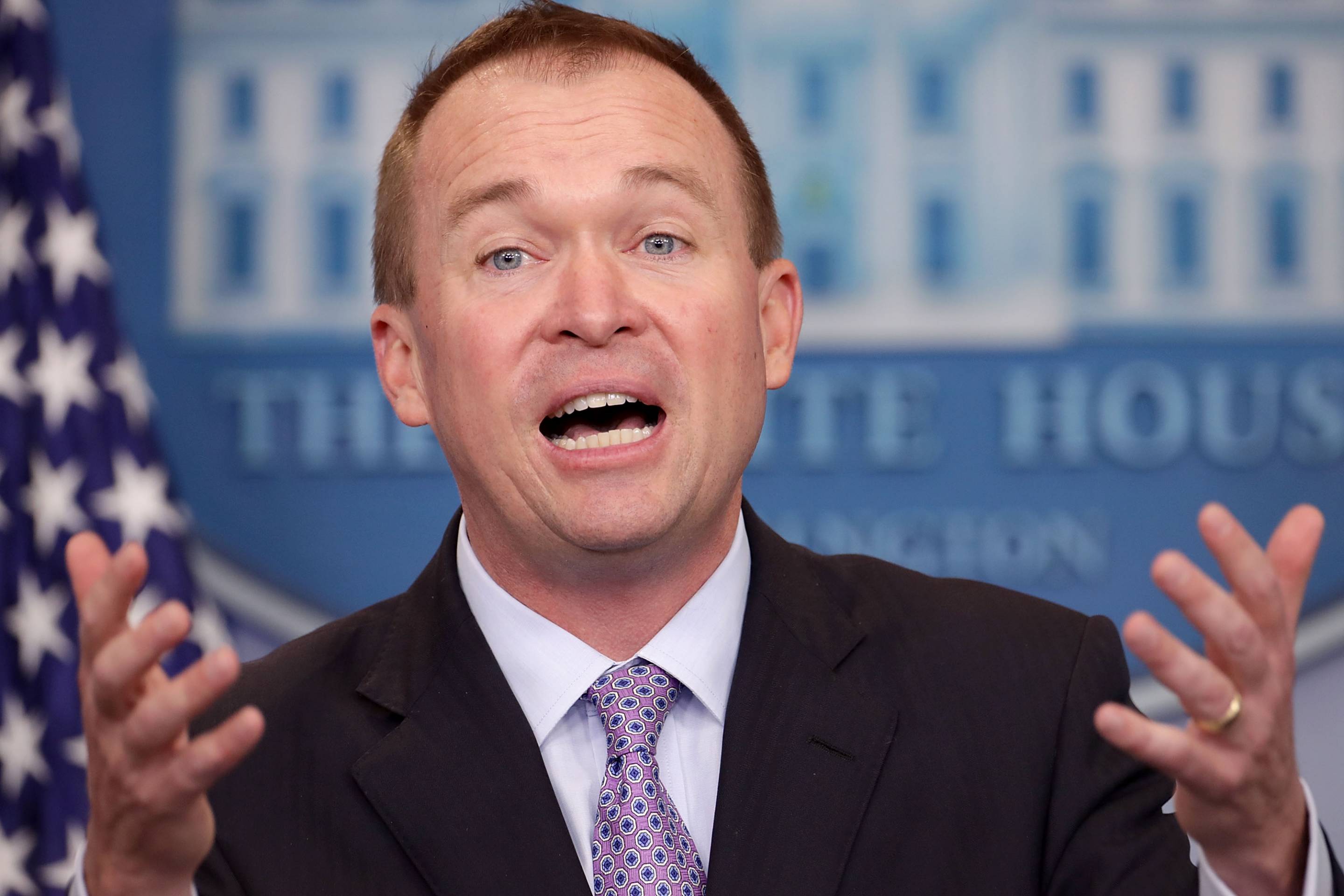Office Of Management And Budget Director Mick Mulvaney Holding Briefing On Budget At White House