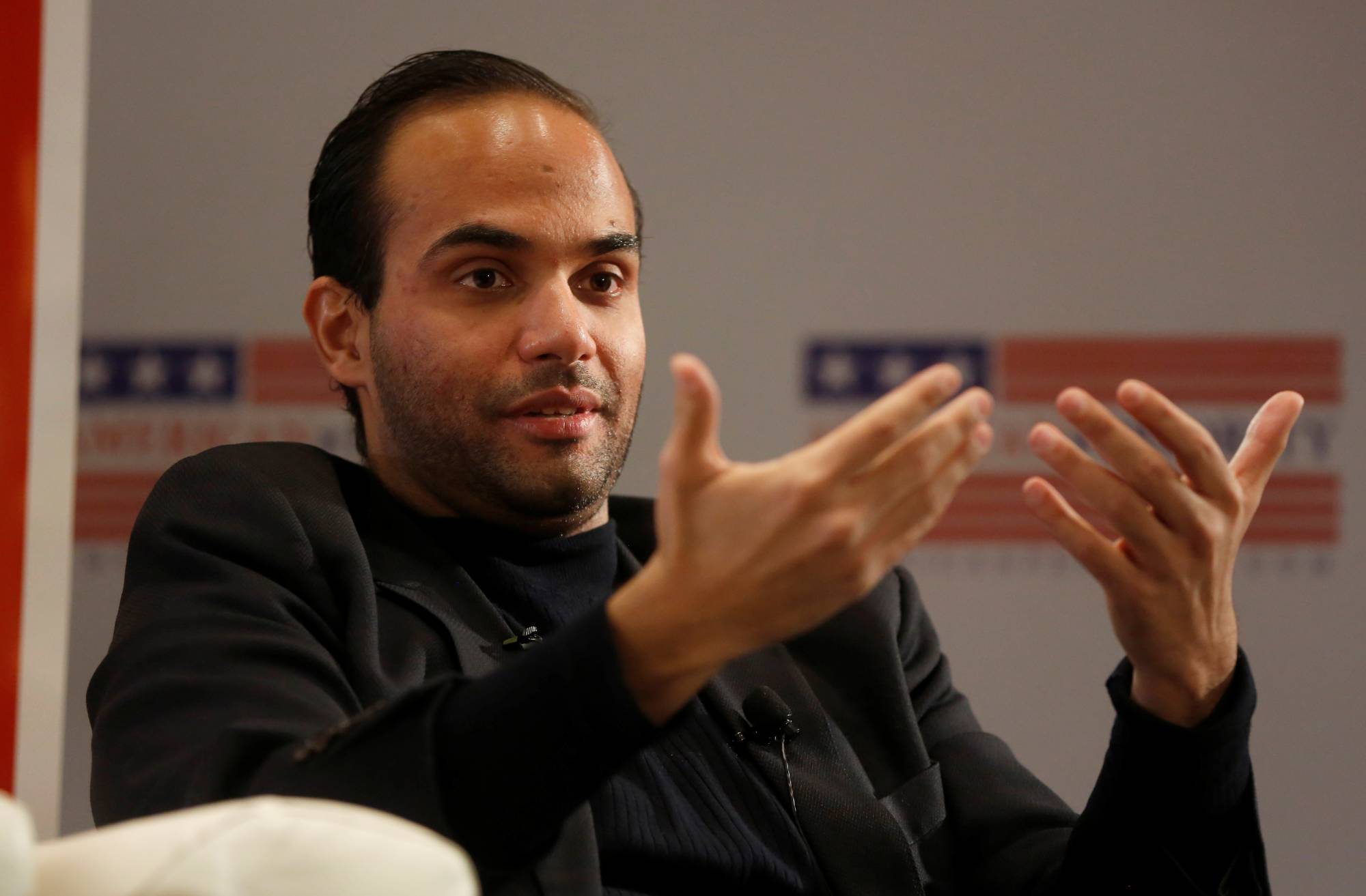 George Papadopoulos, a former aide to Donald Trump's 2016 presidential campaign speaks at the American Priority conference in Washington