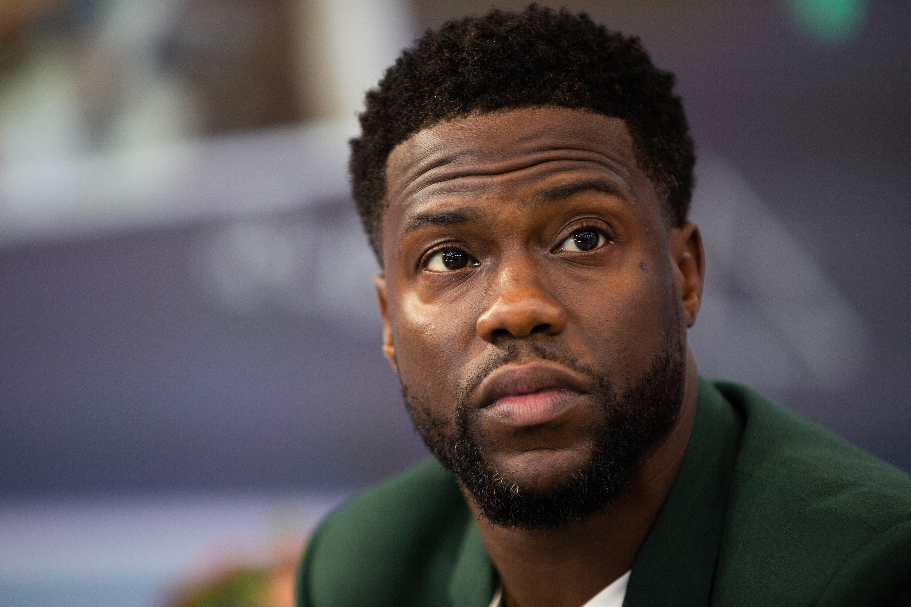 Close-up of Comedian Kevin Hart on the set of the Today Show
