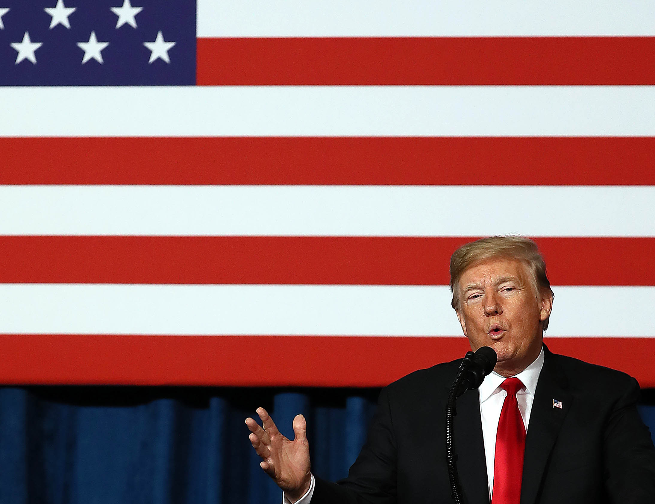 President Trump Addresses The Project Safe Neighborhoods National Conference In Kansas City