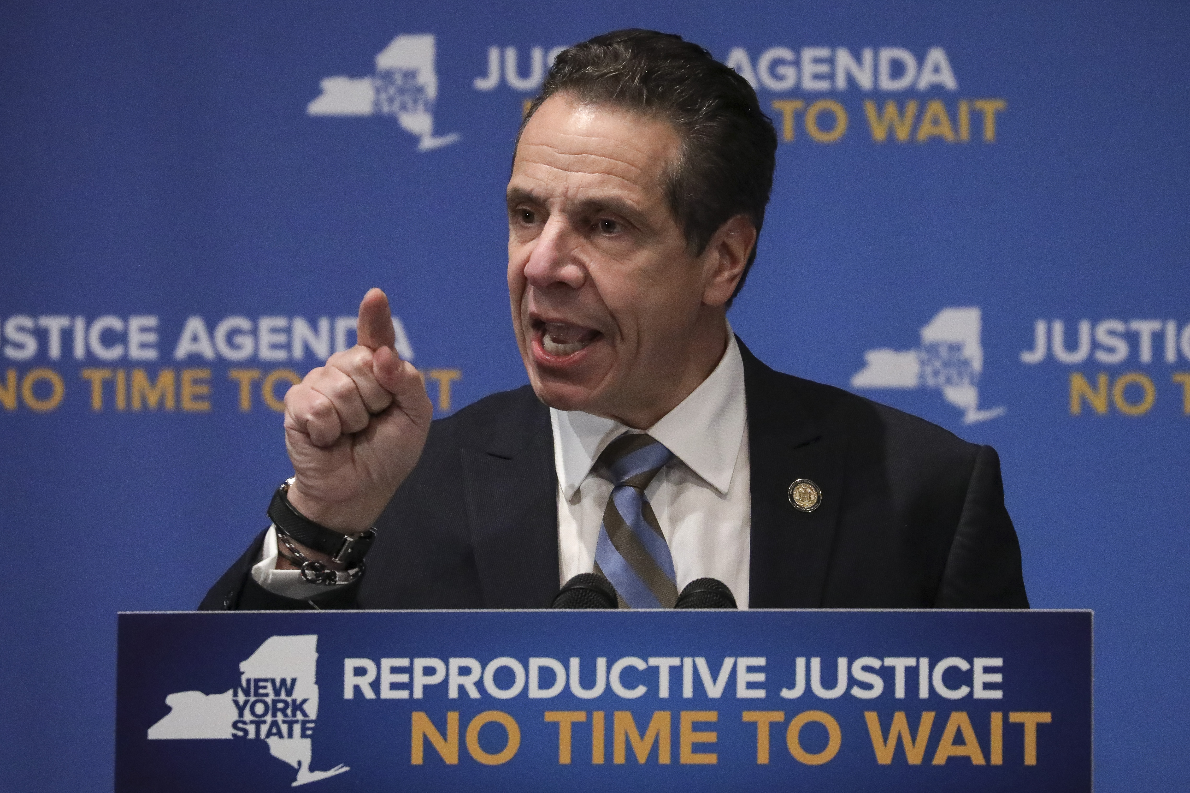 New York's Gov. Andrew Cuomo signs landmark abortion protections into law.