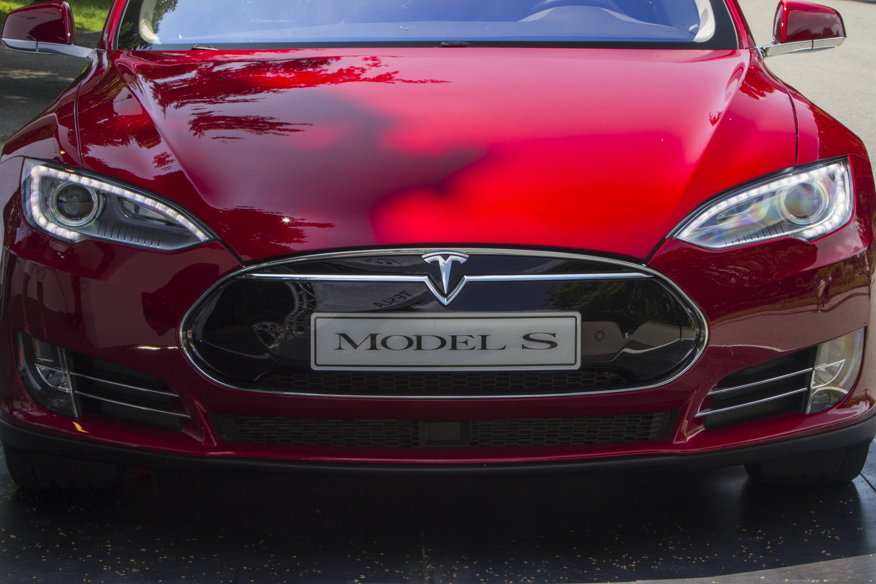 Front view of Tesla Model S.