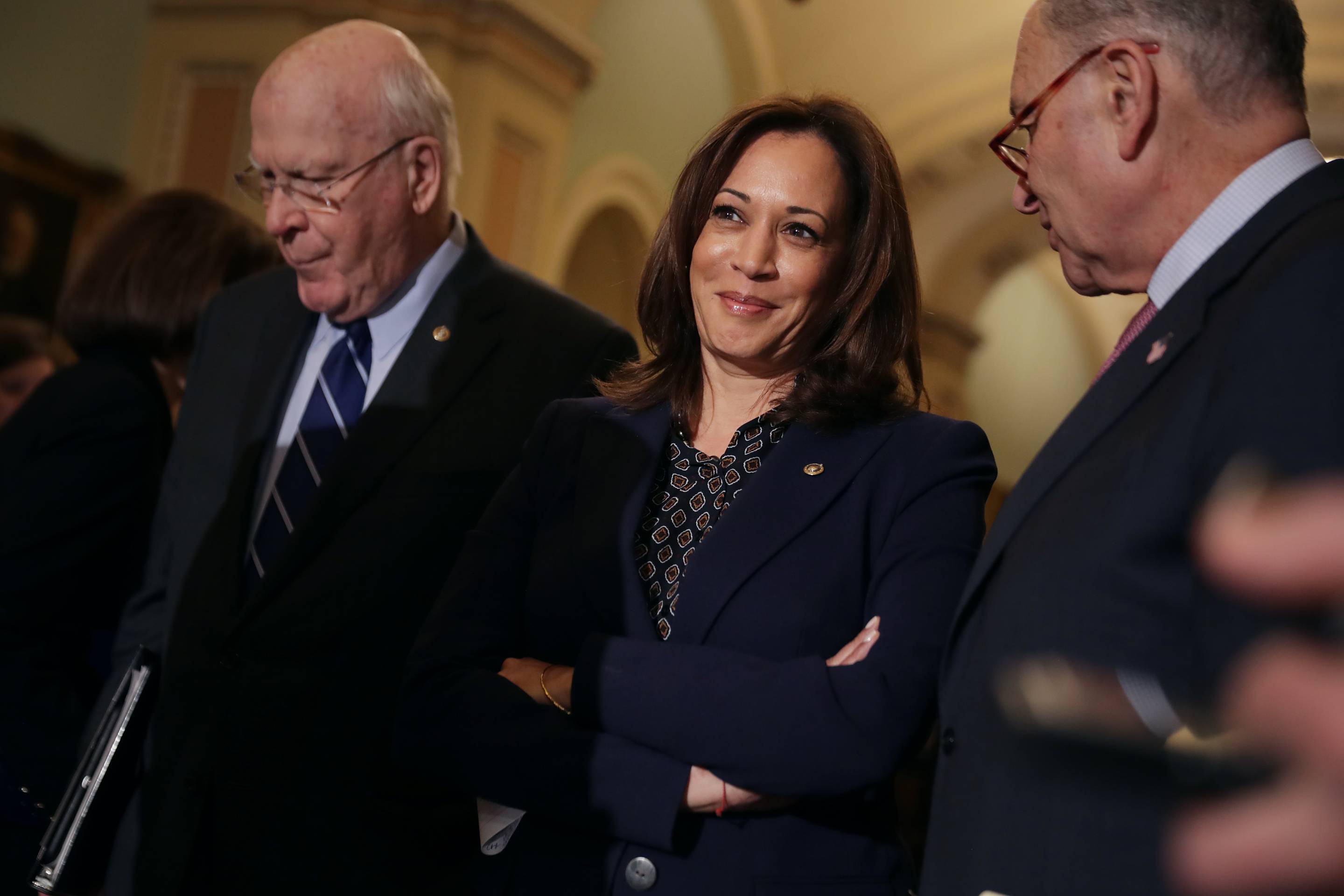 Senate Lawmakers Address The Media After Their Weekly Policy Luncheons