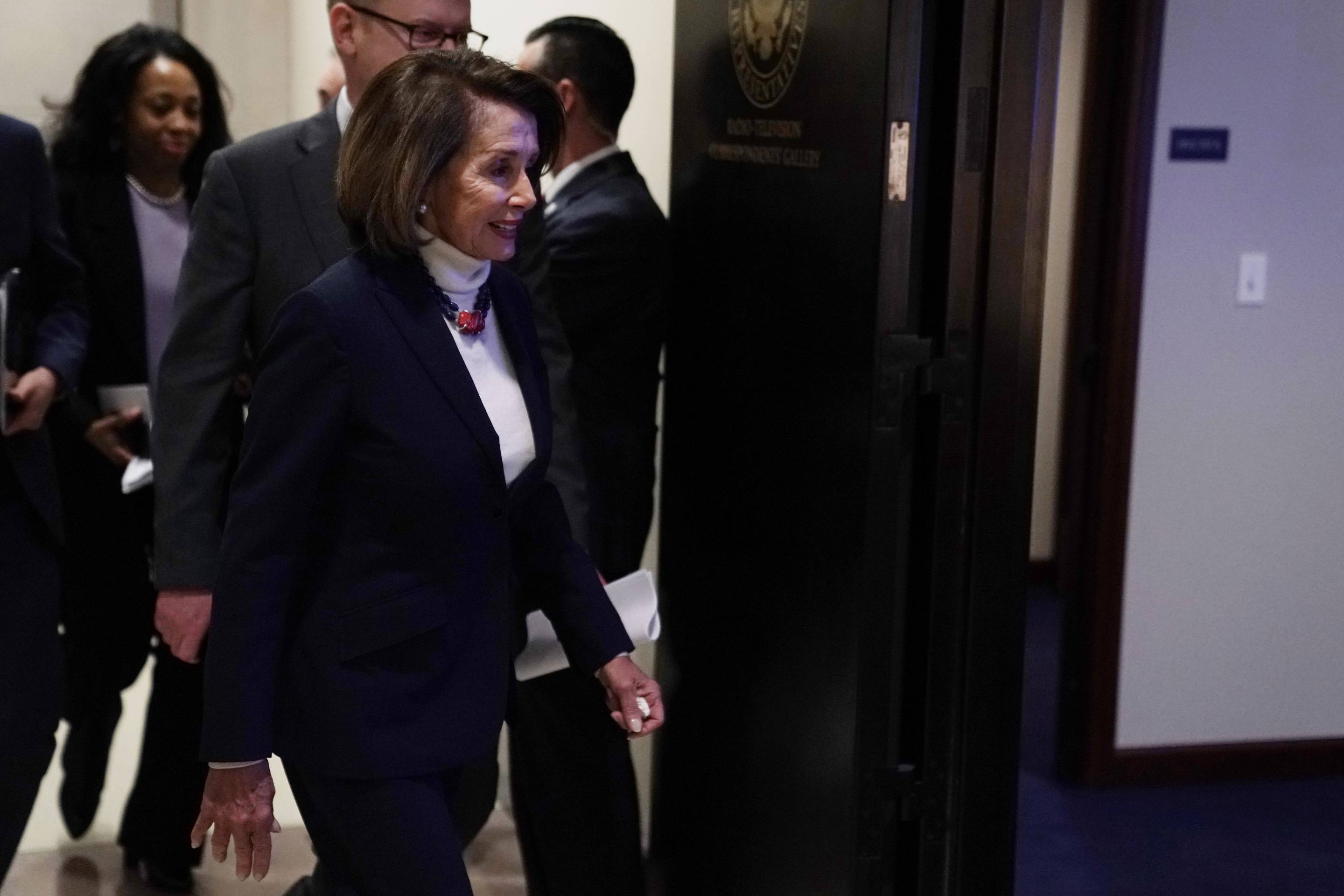House Speaker Nancy Pelosi Holds Weekly Press Conference At The Capitol