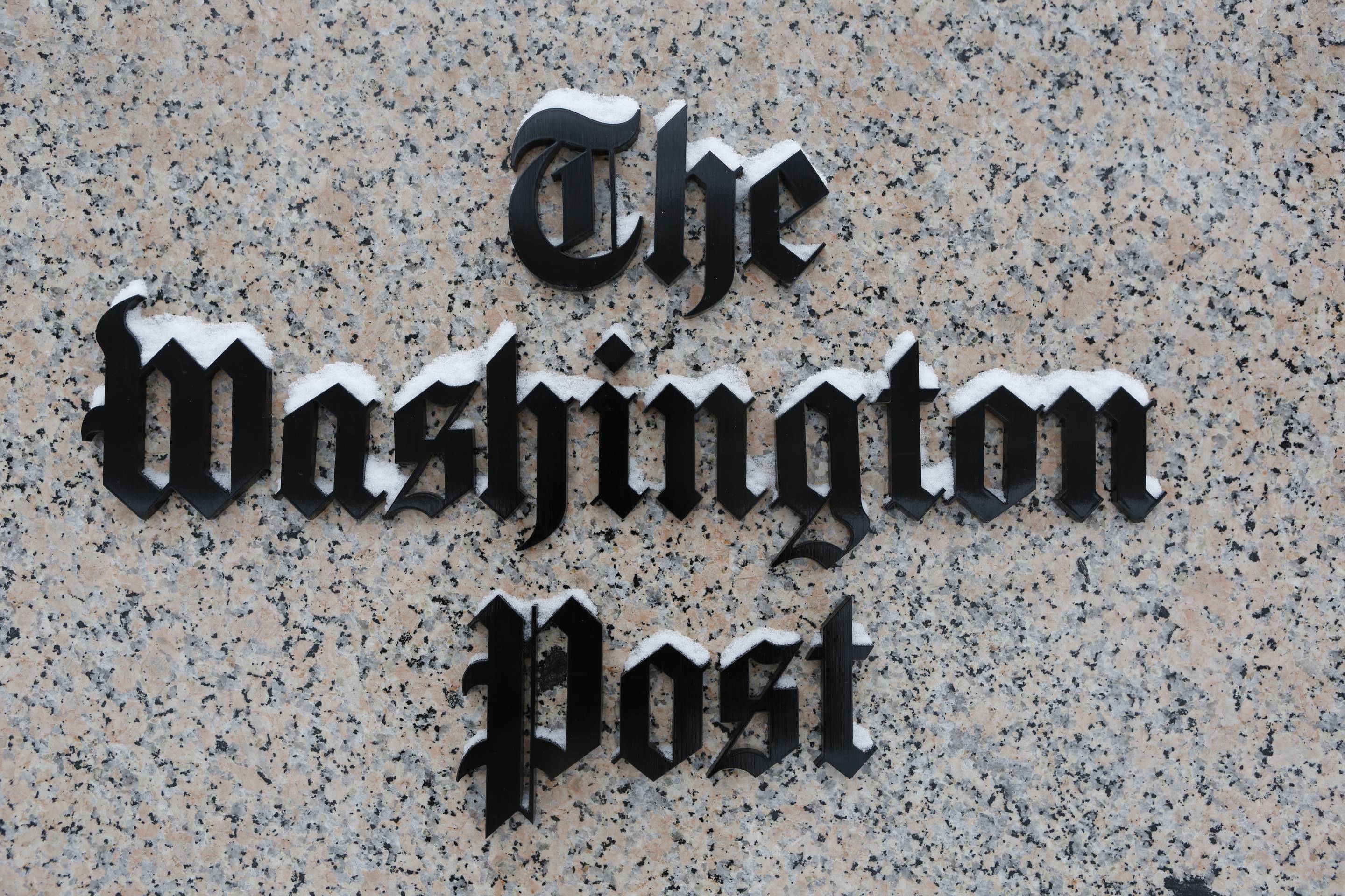 WASHINGTON,  DC - JANUARY 23: Washington Post logo outside of t
