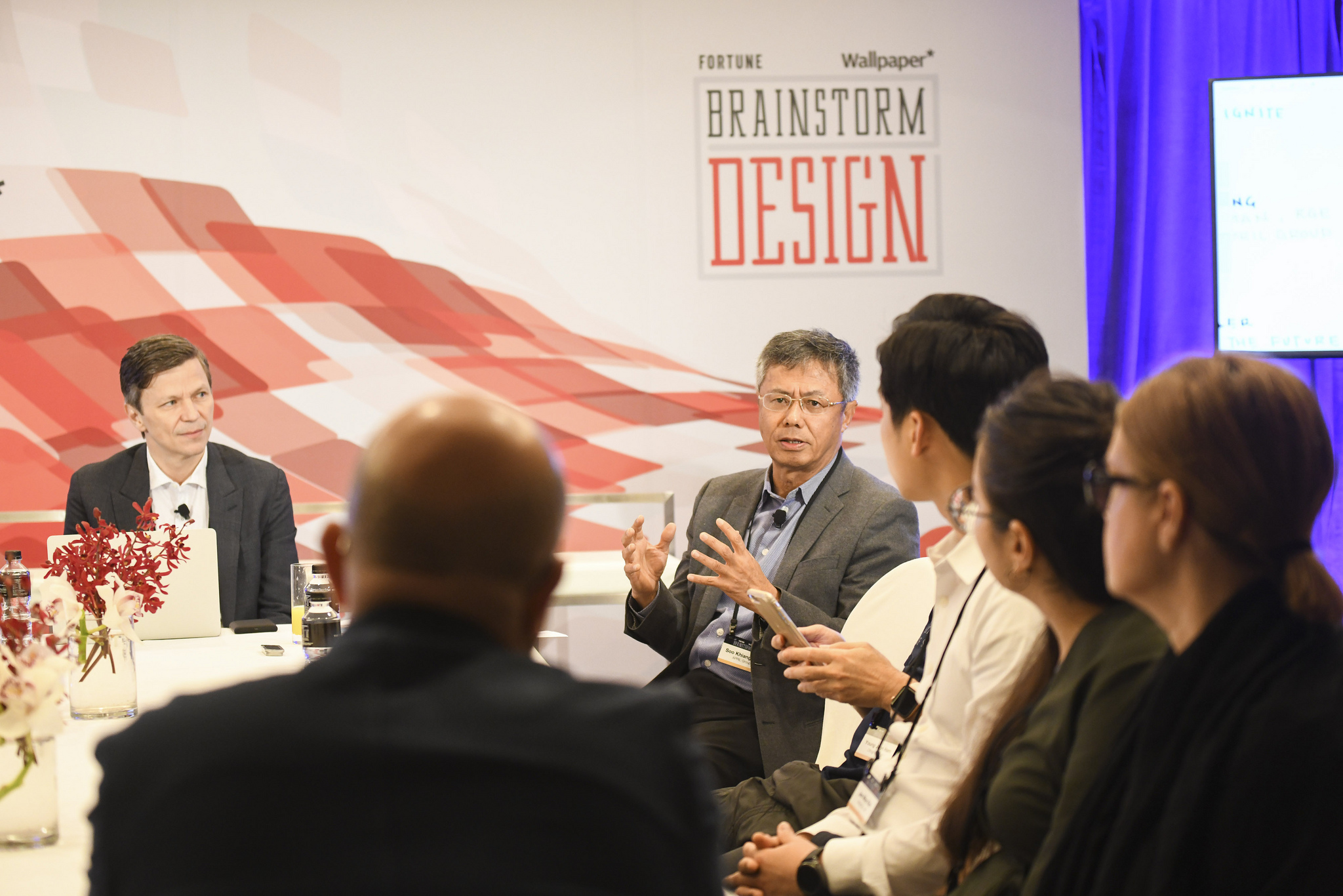 Jason Wild of Salesforce and Bey Soo Khiang of RGE and the APRIL Group speaking at the 2019 Fortune Brainstorm Design conference in Singapore.