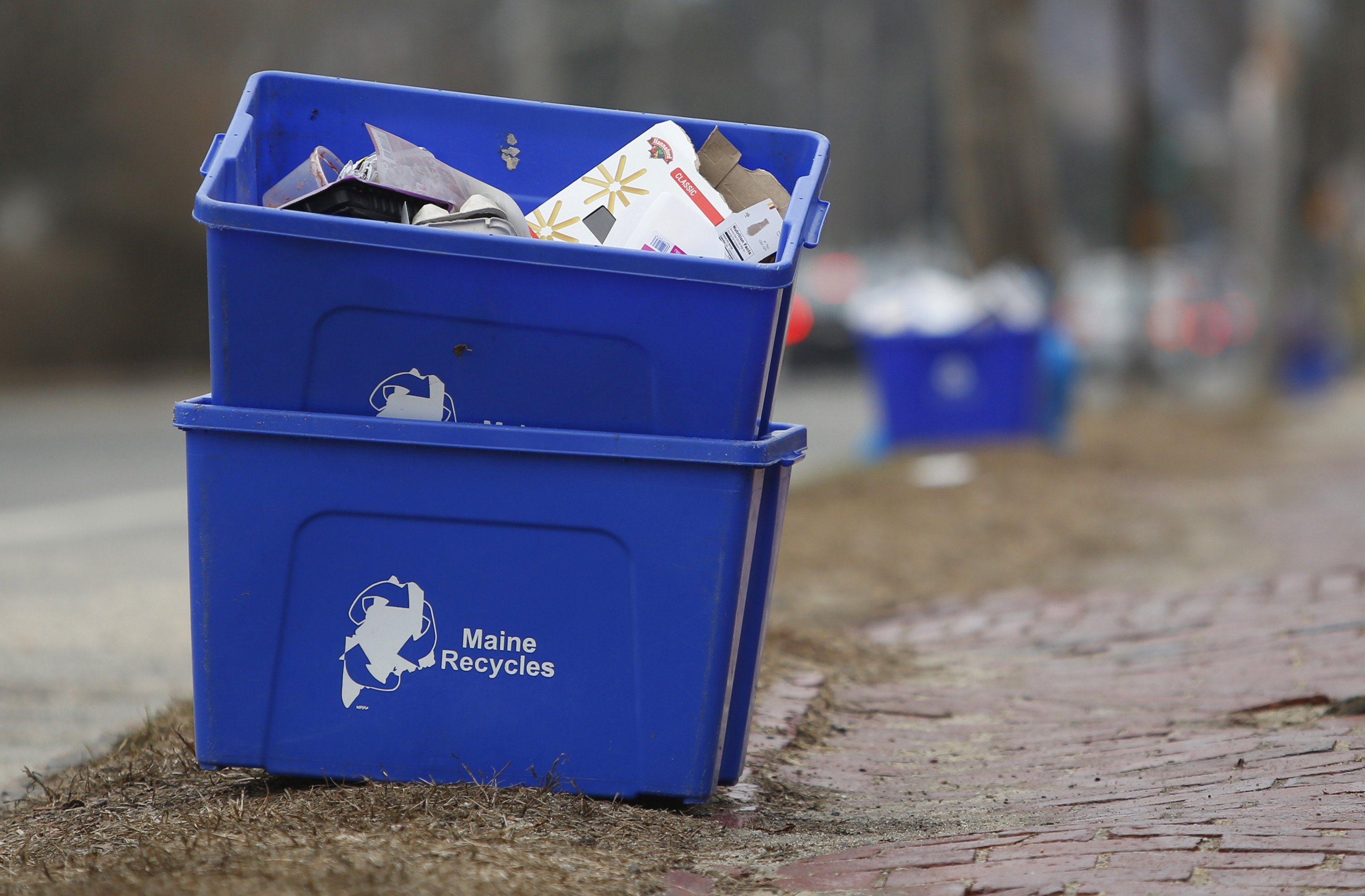 Recycling bins in Portland