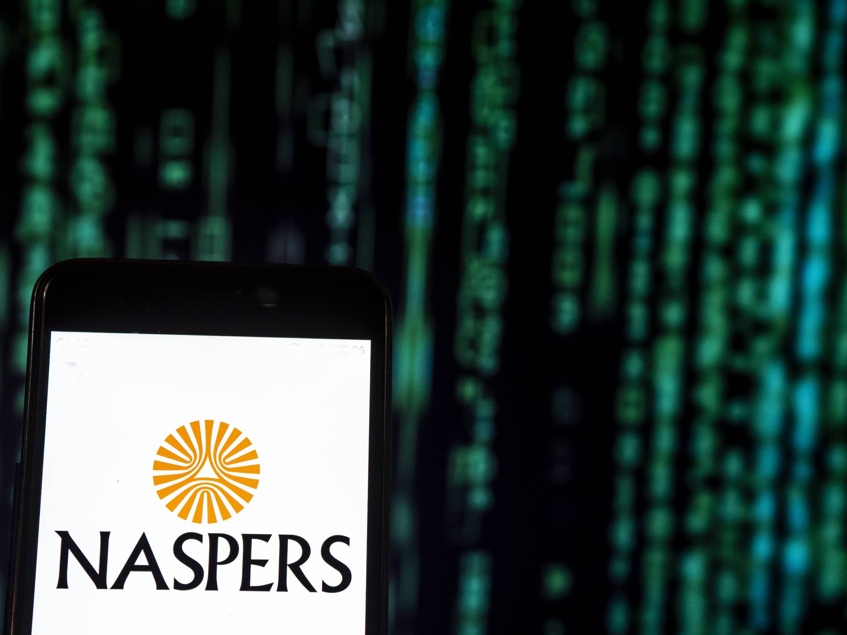 Naspers Media company logo seen displayed on smart phone