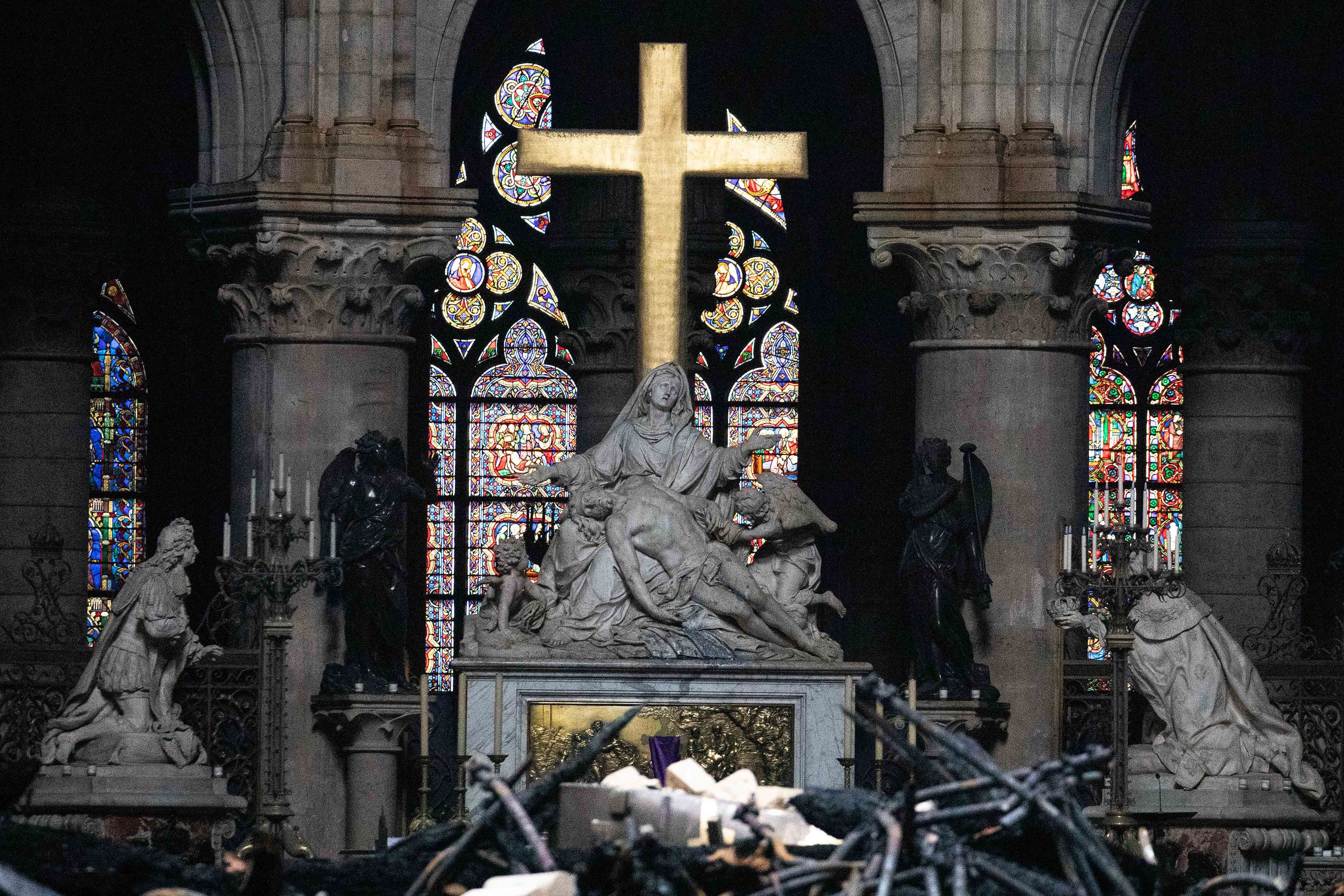 Notre Dame's famous rose windows were saved from the fire among other statues and famous artifacts.