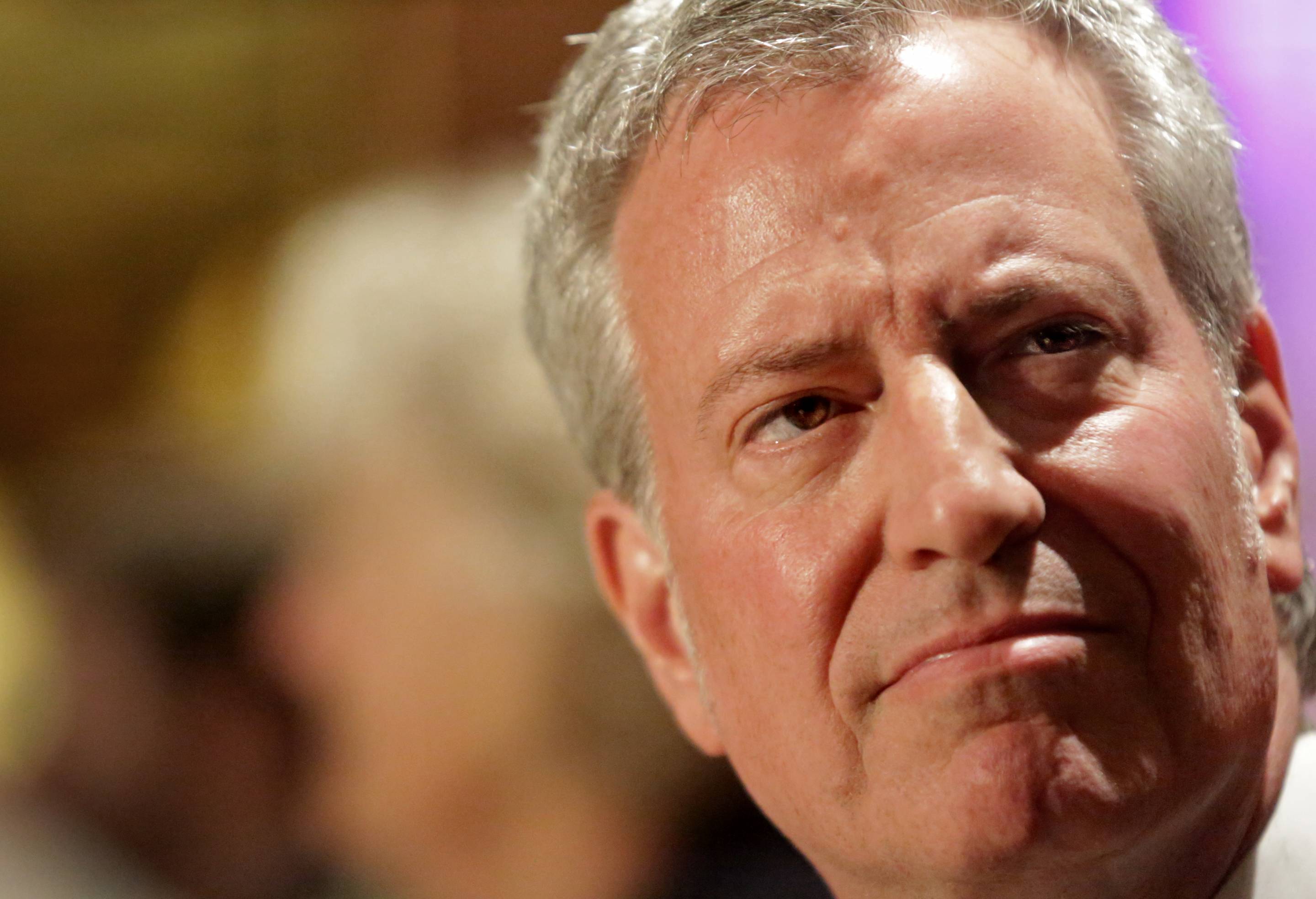 Mayor Bill De Blasio Holds Green New Deal Rally At Trump Tower