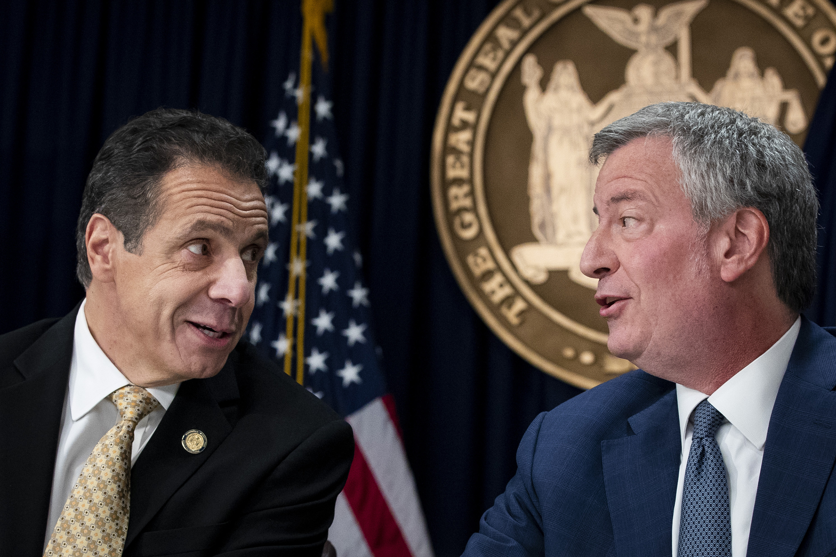 NYC Mayor De Blasio De Blasio And Cuomo New York Governor Cuomo Discuss Amazon 2nd Headquarters Decision